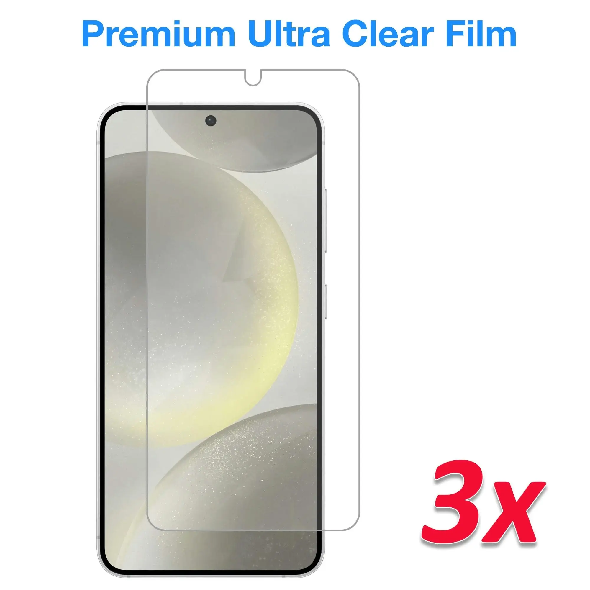 [3 Pack] MEZON Samsung Galaxy S24 (6.2") Clear Screen Protector Case Friendly Film (Galaxy S24, Clear)