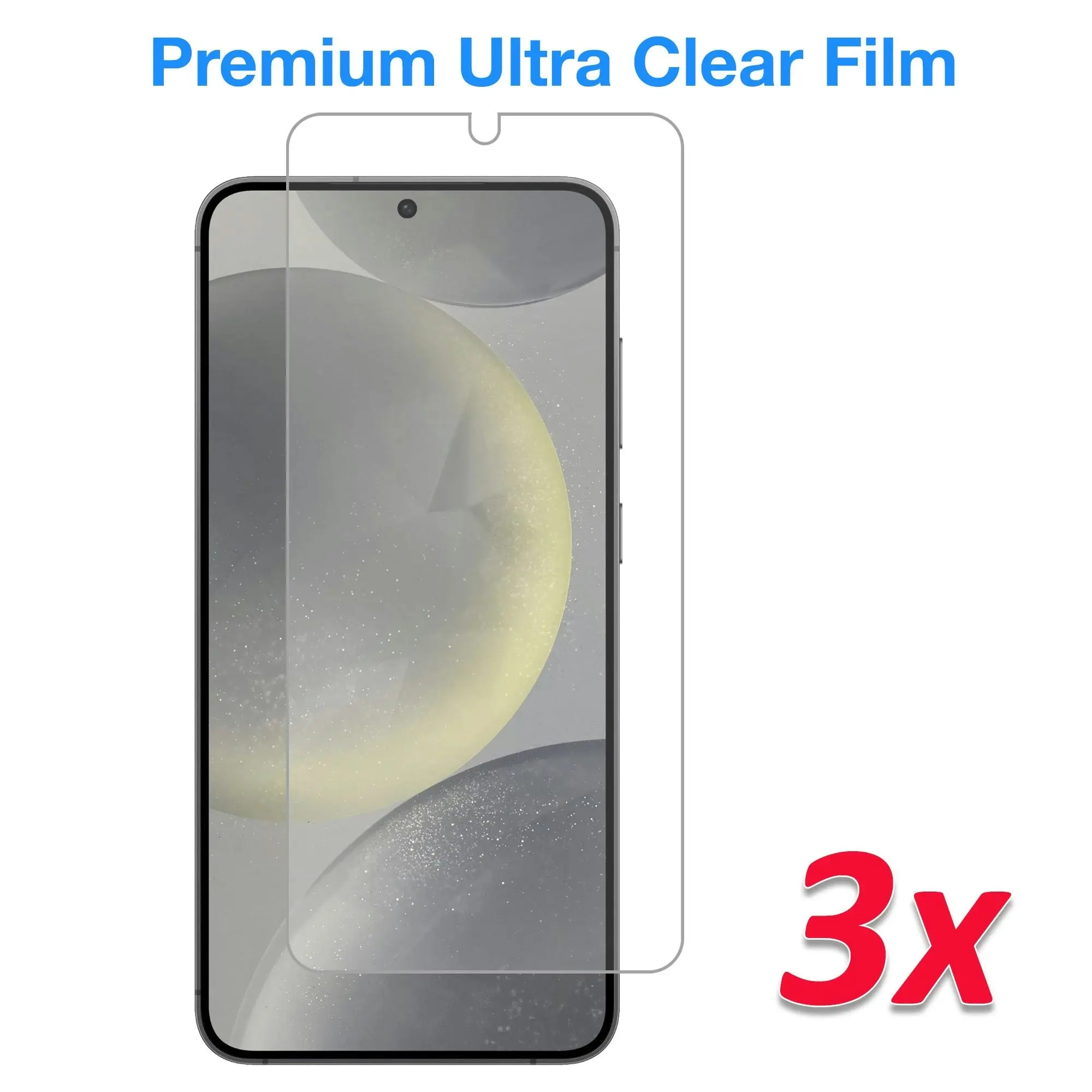 [3 Pack] MEZON Samsung Galaxy S24+ (6.7") Clear Screen Protector Case Friendly Film (Galaxy S24+, Clear)