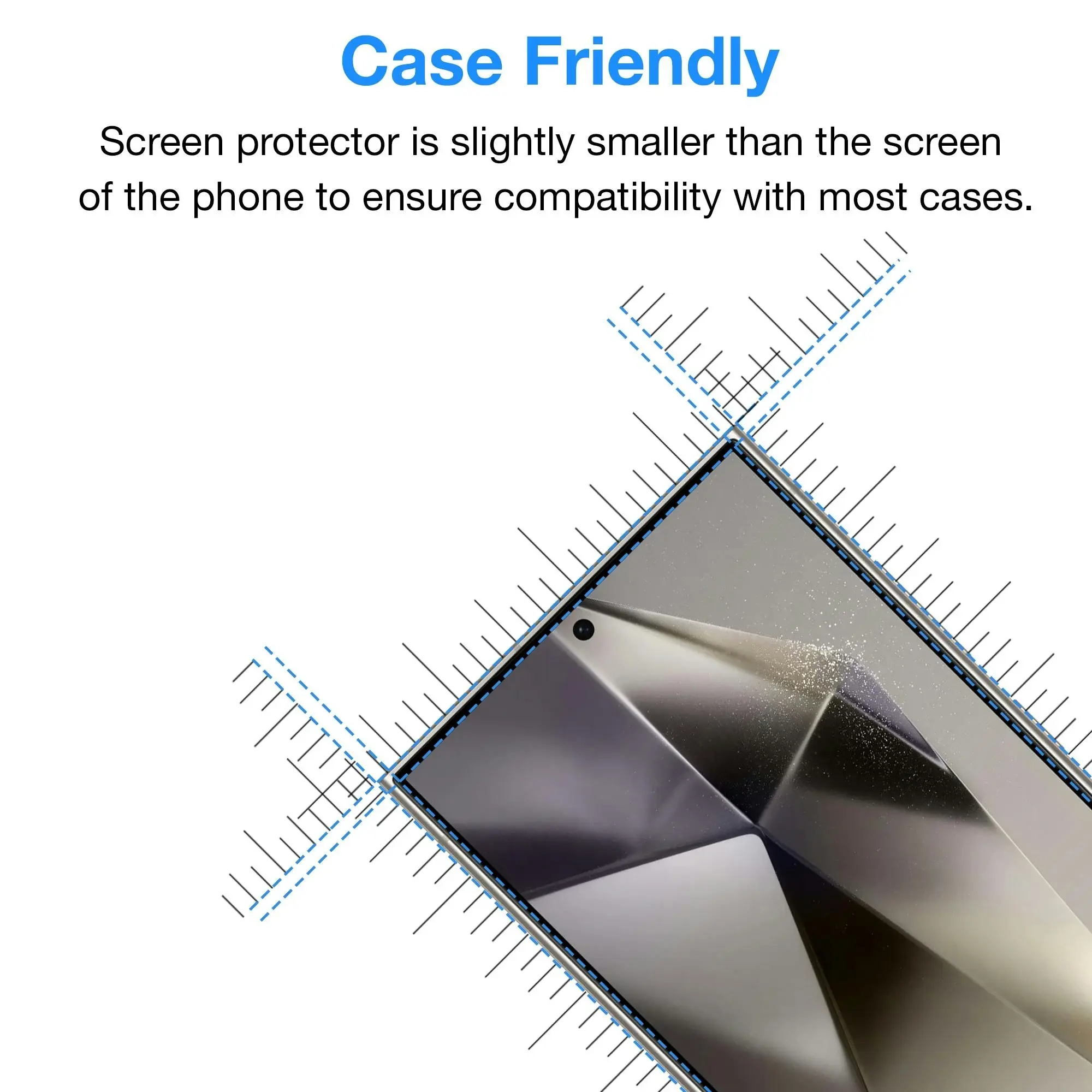 [3 Pack] MEZON Samsung Galaxy S24 Ultra (6.8") Clear Screen Protector Case Friendly Film (Galaxy S24 Ultra, Clear)