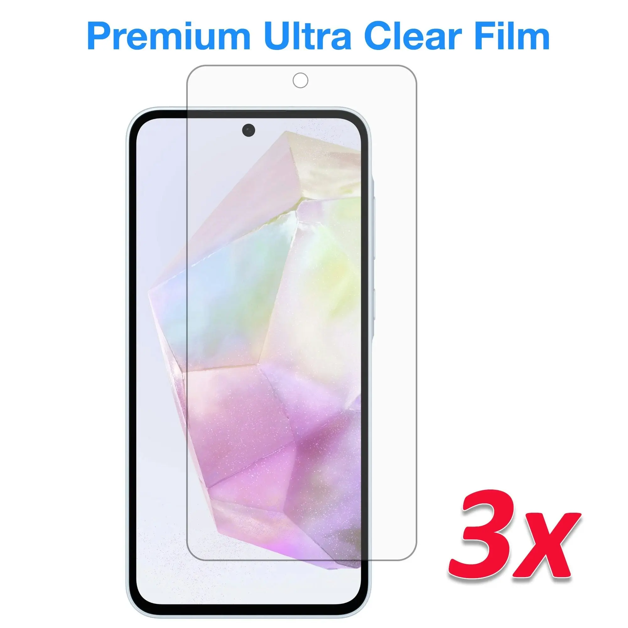 [3 Pack] MEZON Samsung Galaxy A55 5G Ultra Clear Screen Protector Case Friendly Film (Galaxy A55 5G, Clear)