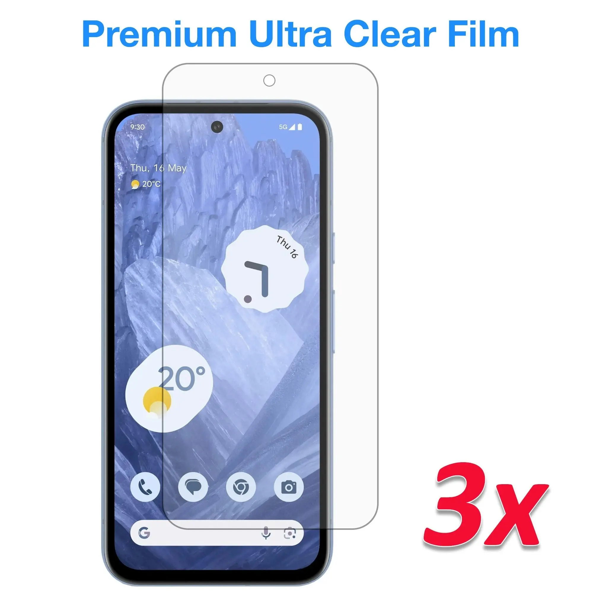 [3 Pack] MEZON Google Pixel 8a (6.1") Ultra Clear Screen Protector Case Friendly Film (Pixel 8a, Clear)