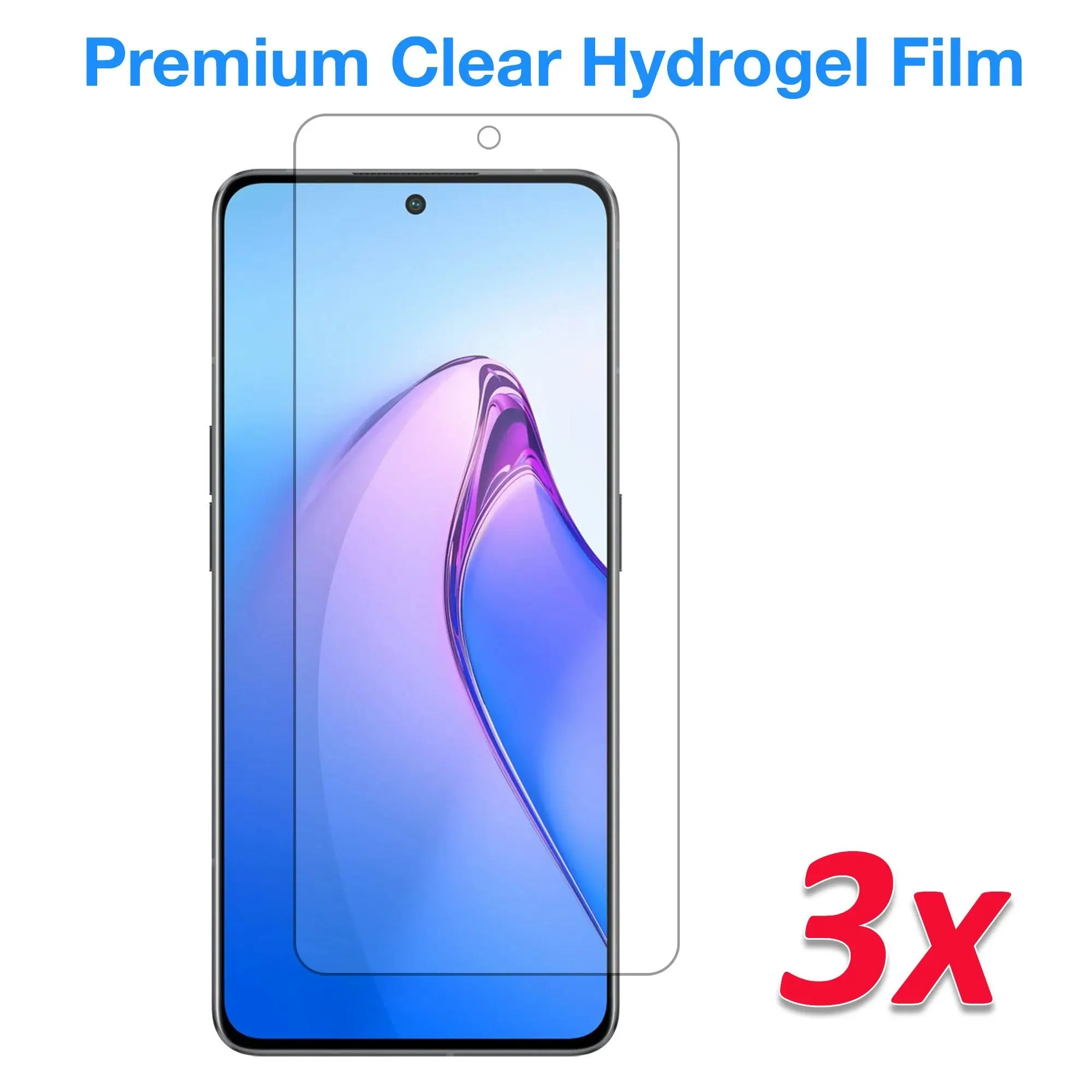 [3 Pack] MEZON OPPO Reno8 Pro 5G Premium Hydrogel Clear Edge-to-Edge Full Coverage Screen Protector Film