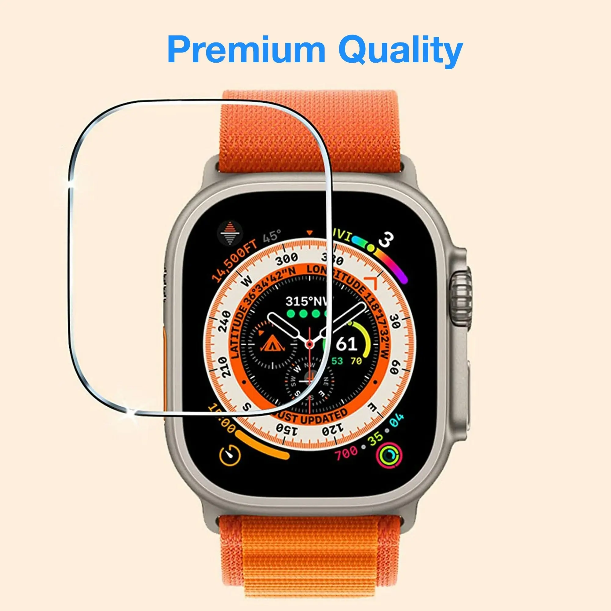 [3 Pack] MEZON Apple Watch Ultra (49 mm) Ultra Clear TPU Film Screen Protectors Shock Absorption (Apple Watch Ultra, Clear)