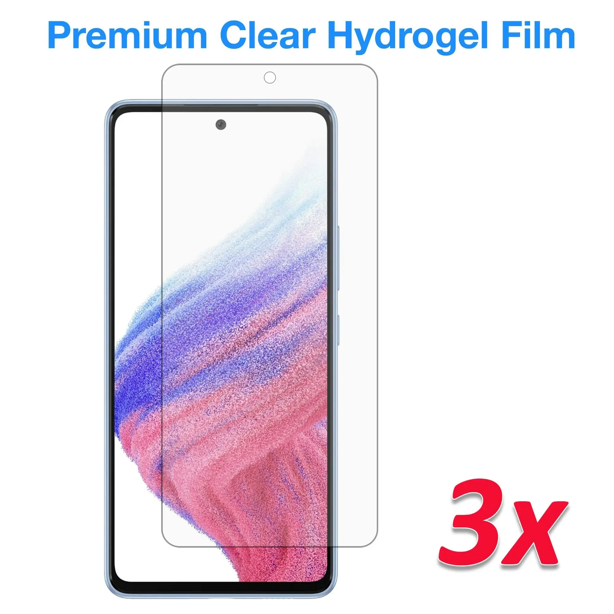 [3 Pack] MEZON Samsung Galaxy A53 5G Premium Hydrogel Clear Edge-to-Edge Full Coverage Screen Protector Fingerprint Sensor Film