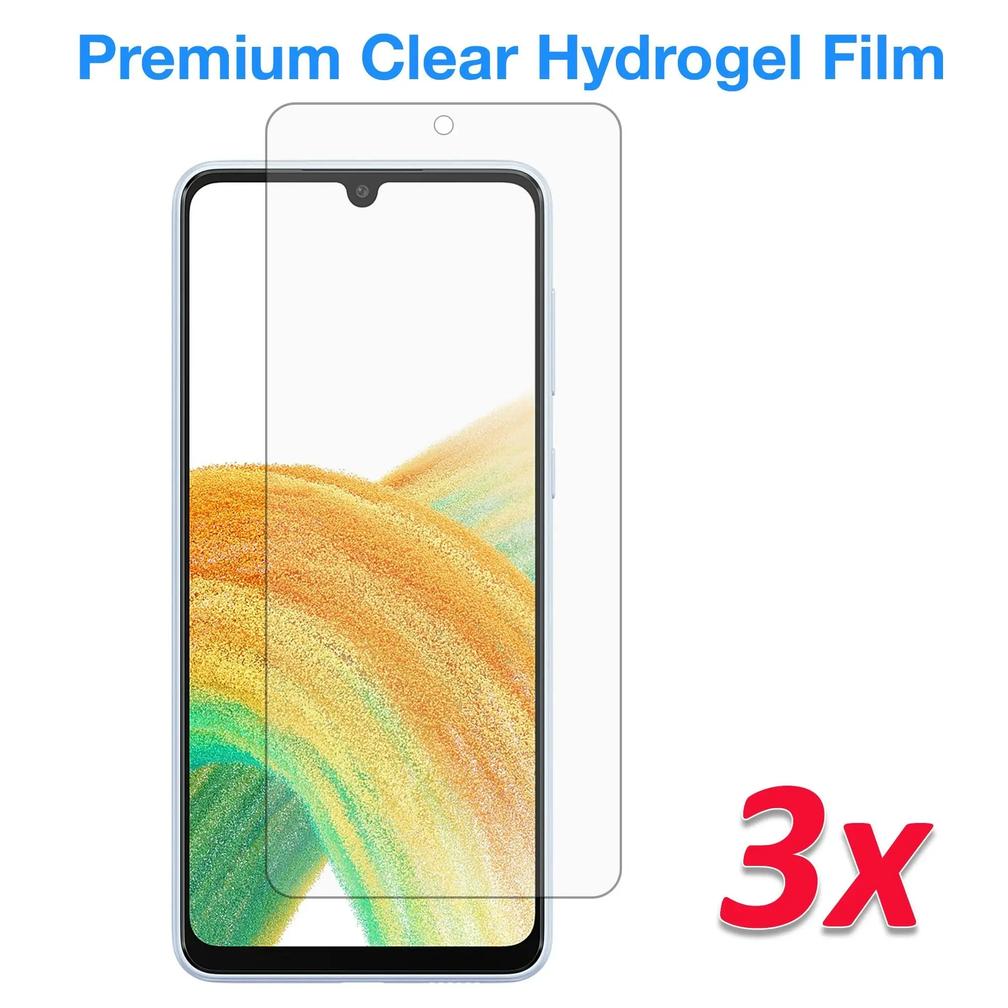 [3 Pack] MEZON Samsung Galaxy A33 5G Premium Hydrogel Clear Edge-to-Edge Full Coverage Screen Protector Fingerprint Sensor Film