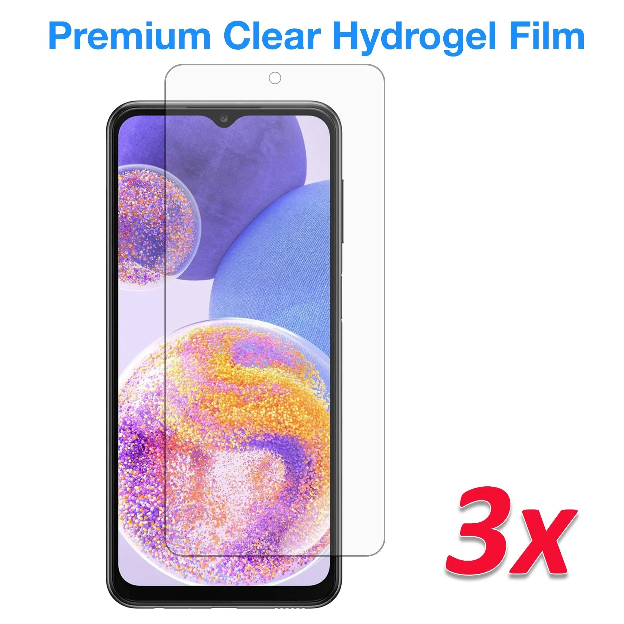 [3 Pack] MEZON Samsung Galaxy A23 Premium Hydrogel Clear Edge-to-Edge Full Coverage Screen Protector Fingerprint Sensor Film