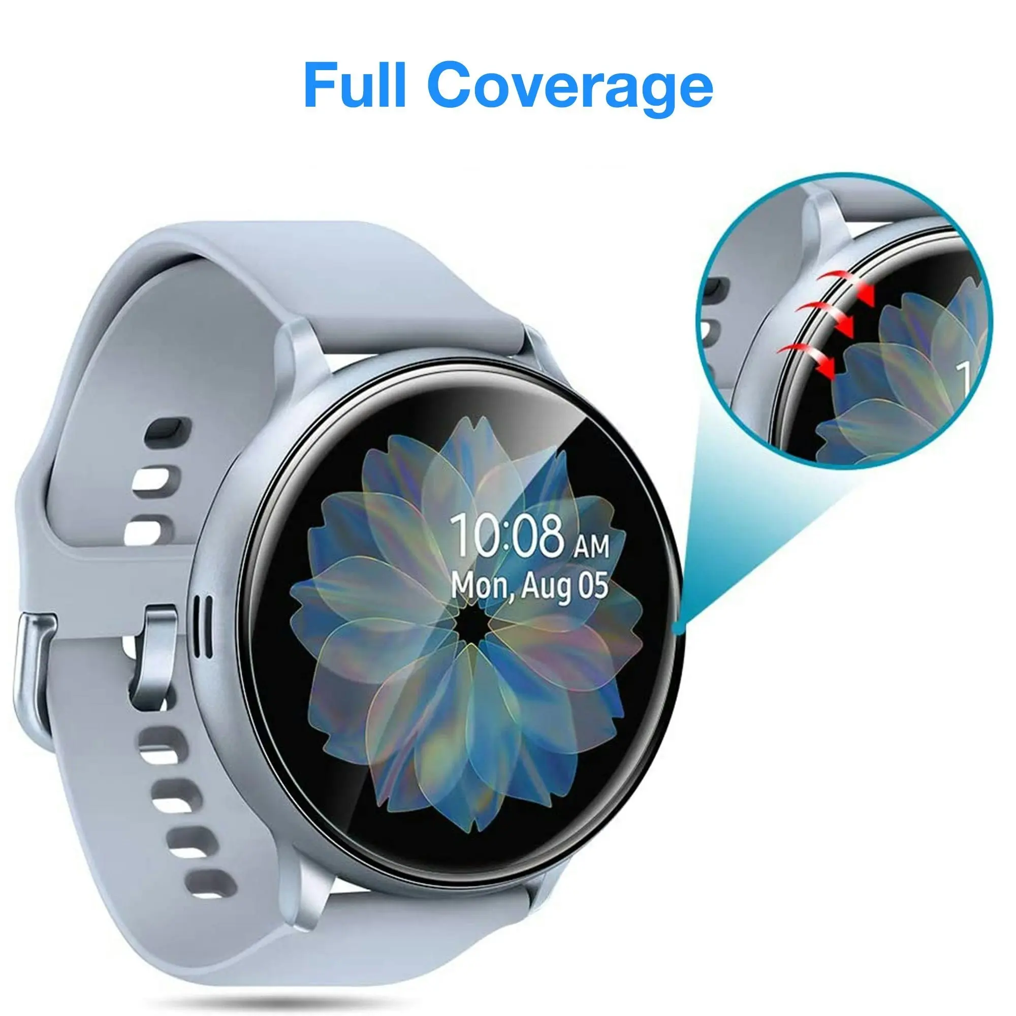 [3 Pack] MEZON Samsung Galaxy Watch4 (44 mm) Ultra Clear TPU Film Screen Protectors Shock Absorption (Watch 4 44mm, Clear)