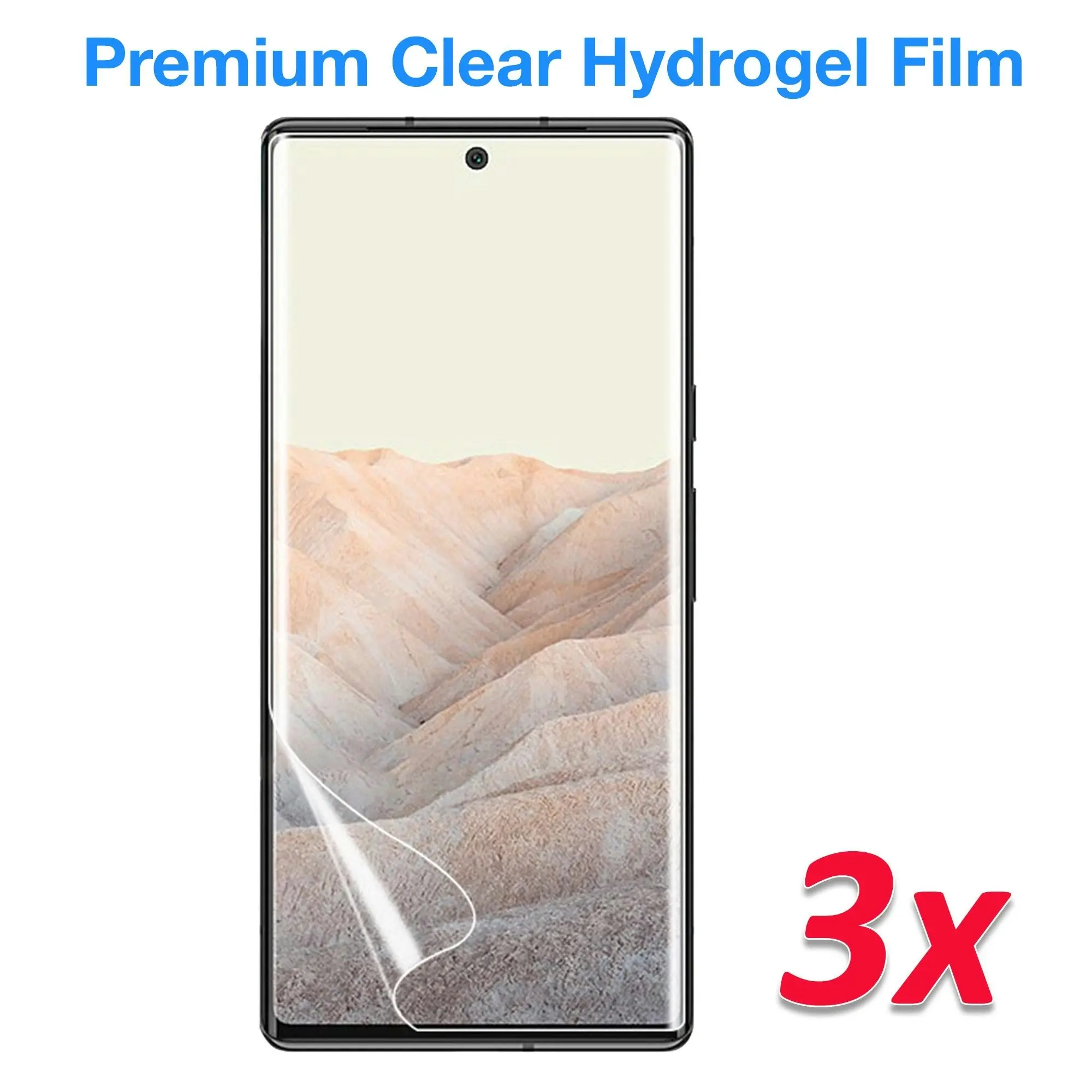 [3 Pack] MEZON Google Pixel 6 Pro (6.7") Premium Hydrogel Clear Edge-to-Edge Full Coverage Screen Protector Fingerprint Film