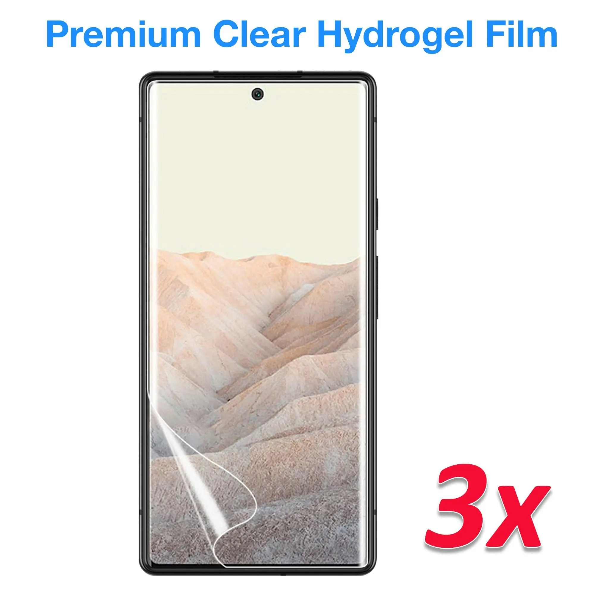 [3 Pack] MEZON Google Pixel 6 (6.4") Premium Hydrogel Clear Edge-to-Edge Full Coverage Screen Protector Fingerprint Sensor Film