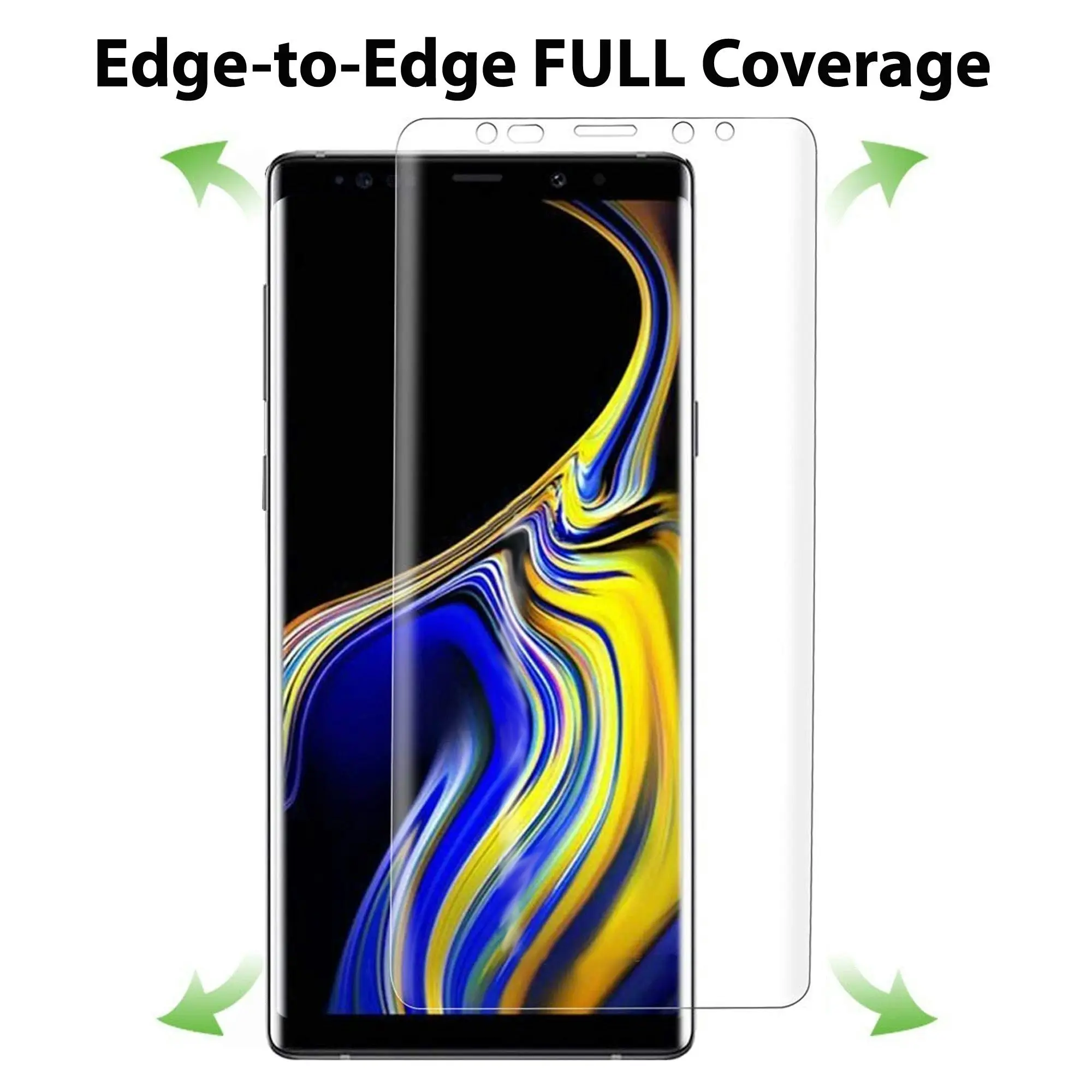 [3 Pack] MEZON Samsung Galaxy Note 9 Ultra Clear Edge-to-Edge Full Coverage Hydrogel Screen Protector Case Friendly Film