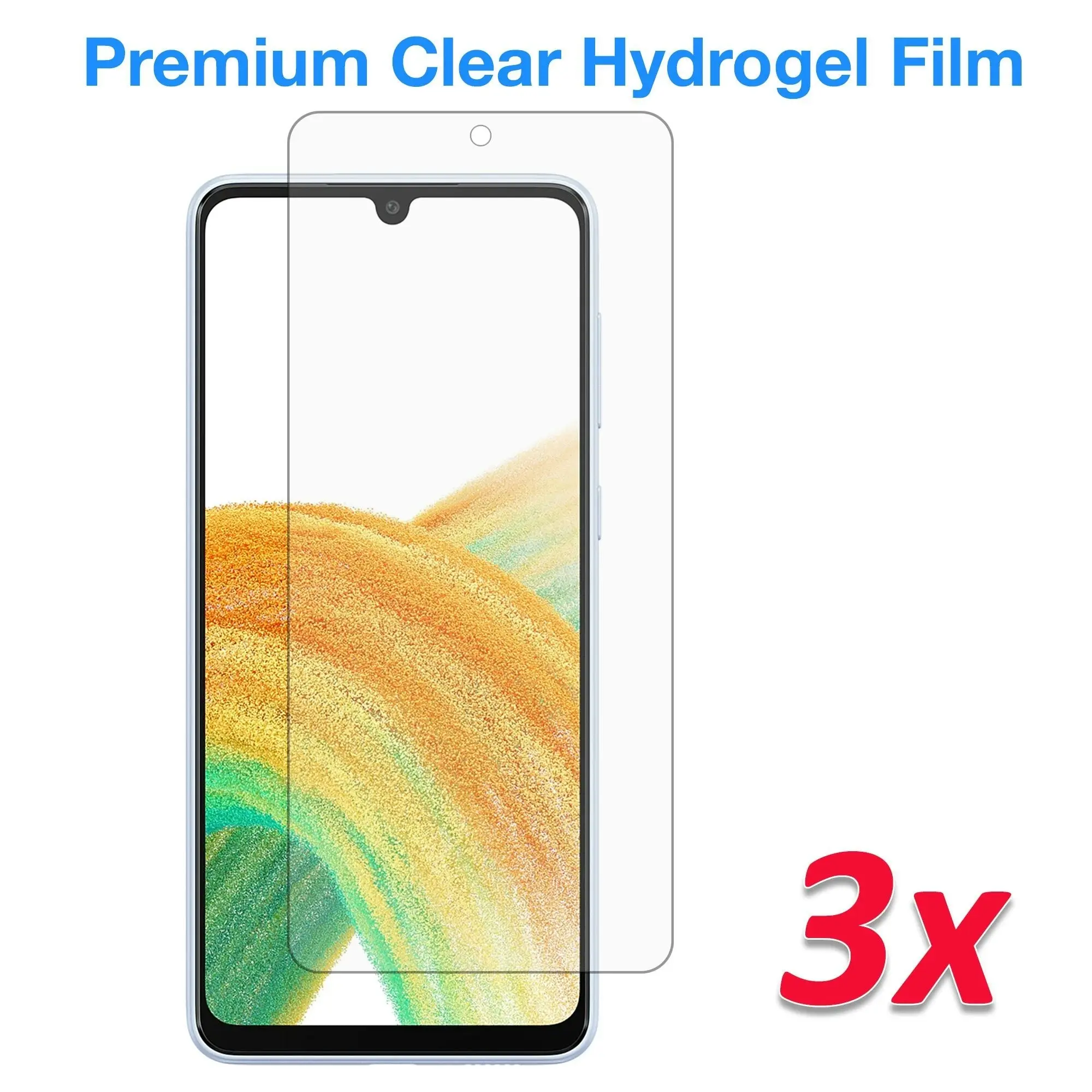 [3 Pack] MEZON Samsung Galaxy A32 Premium Hydrogel Clear Edge-to-Edge Full Coverage Screen Protector Film (Galaxy A32, Hydrogel)