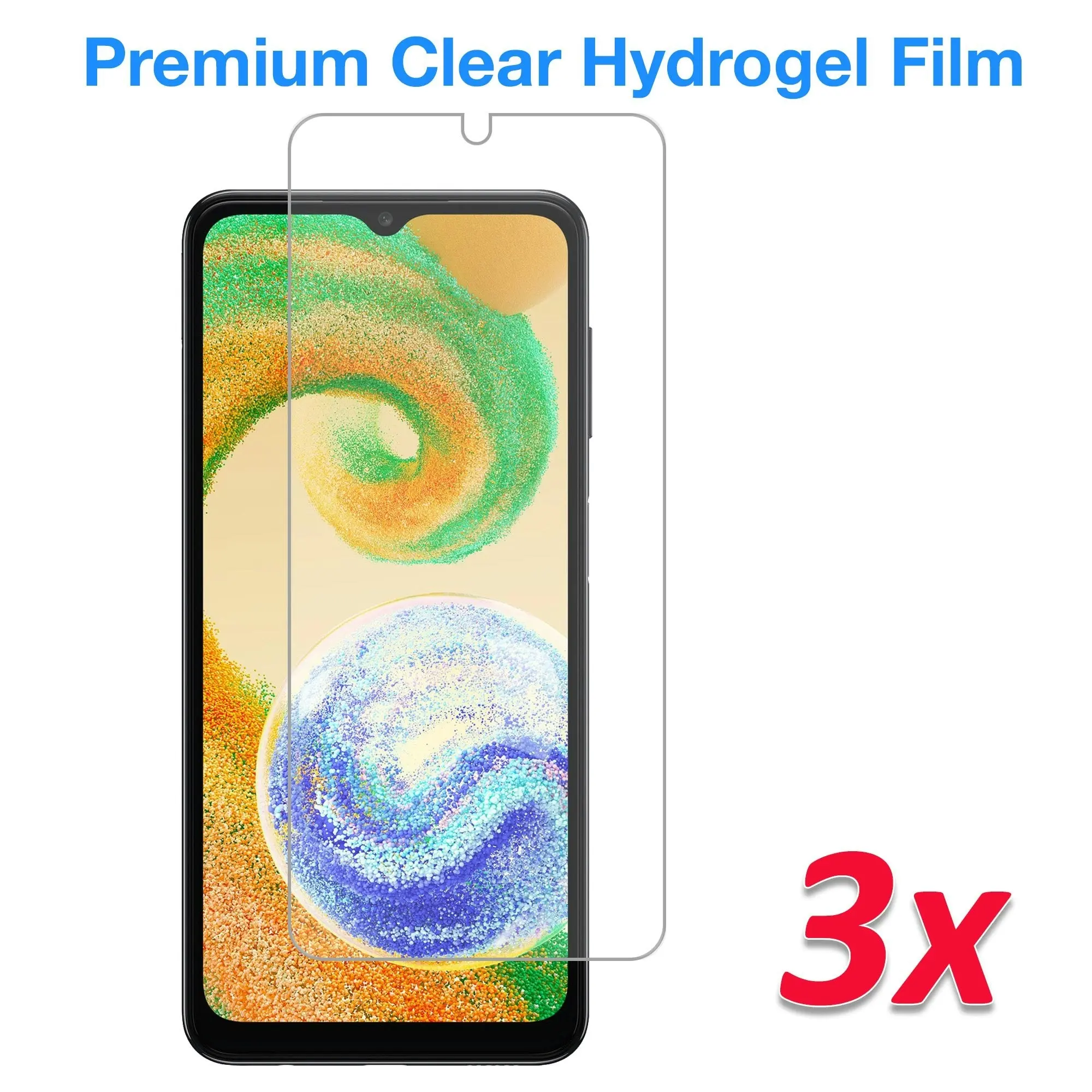 [3 Pack] MEZON Samsung Galaxy A04s Premium Hydrogel Clear Edge-to-Edge Full Coverage Screen Protector Fingerprint Sensor Film