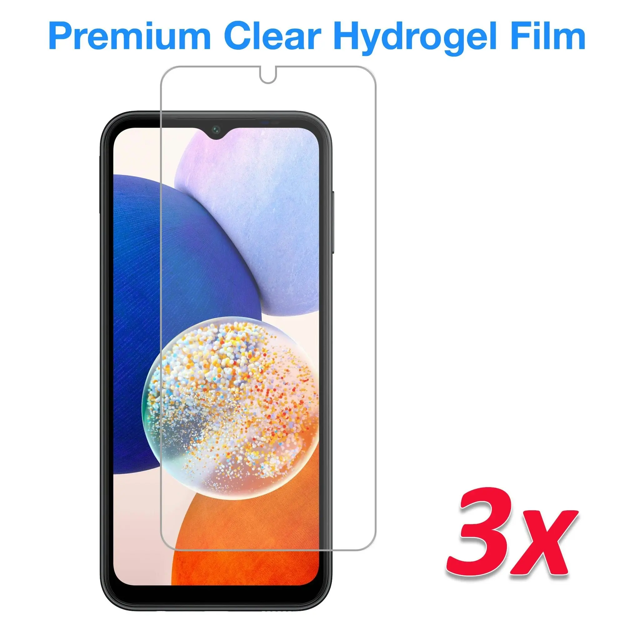 [3 Pack] MEZON Samsung Galaxy A14 5G Premium Hydrogel Clear Edge-to-Edge Full Coverage Screen Protector Fingerprint Sensor Film