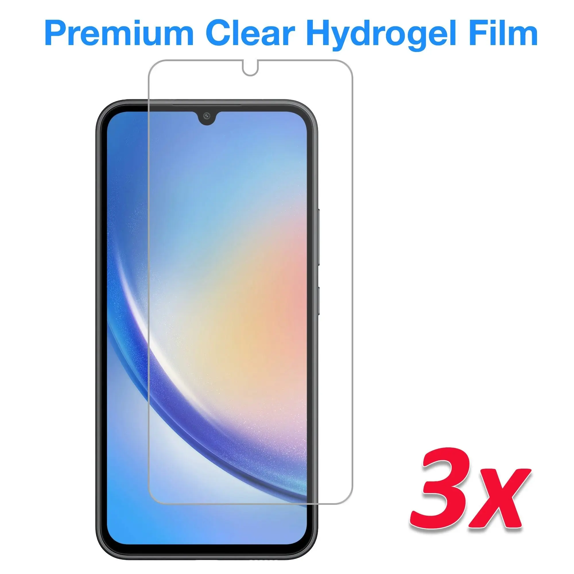 [3 Pack] MEZON Samsung Galaxy A34 5G Premium Hydrogel Clear Edge-to-Edge Full Coverage Screen Protector Fingerprint Sensor Film