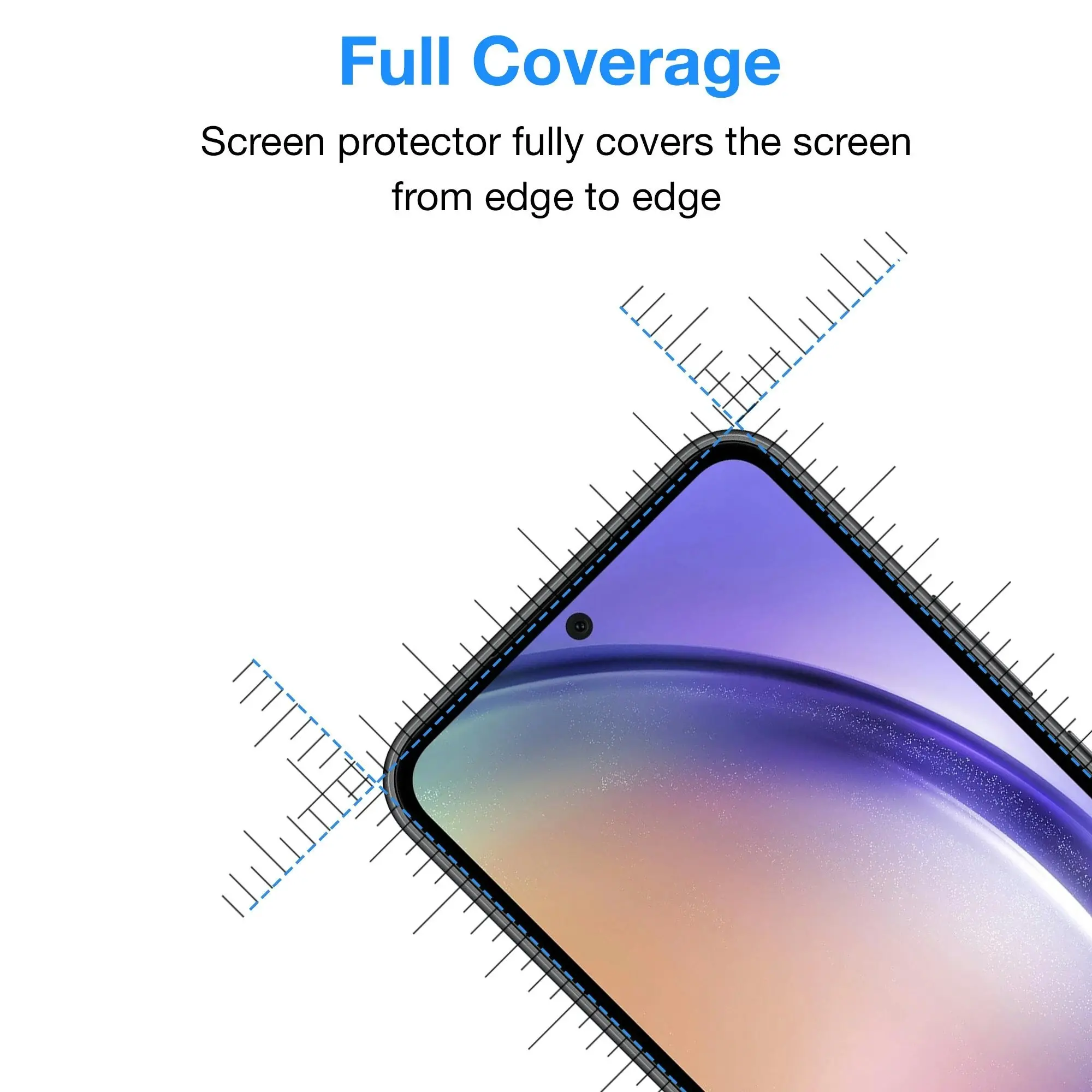 [3 Pack] MEZON Samsung Galaxy A54 5G Premium Hydrogel Clear Edge-to-Edge Full Coverage Screen Protector Fingerprint Sensor Film