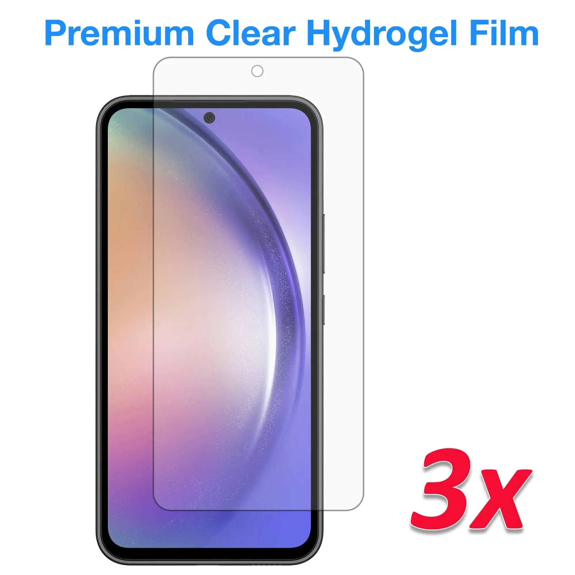 [3 Pack] MEZON Samsung Galaxy A54 5G Premium Hydrogel Clear Edge-to-Edge Full Coverage Screen Protector Fingerprint Sensor Film