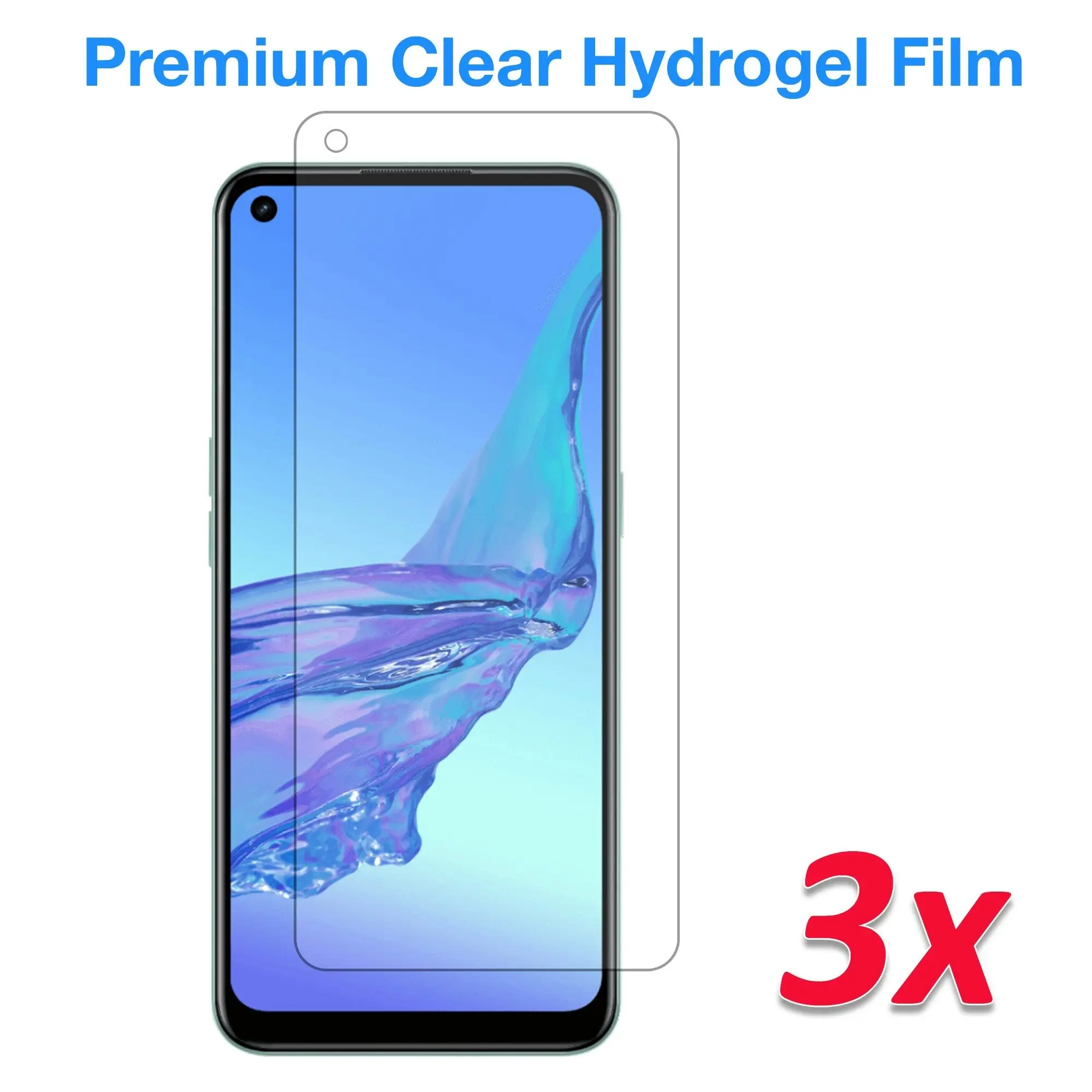 [3 Pack] MEZON OPPO A53 Premium Hydrogel Clear Edge-to-Edge Full Coverage Screen Protector Film