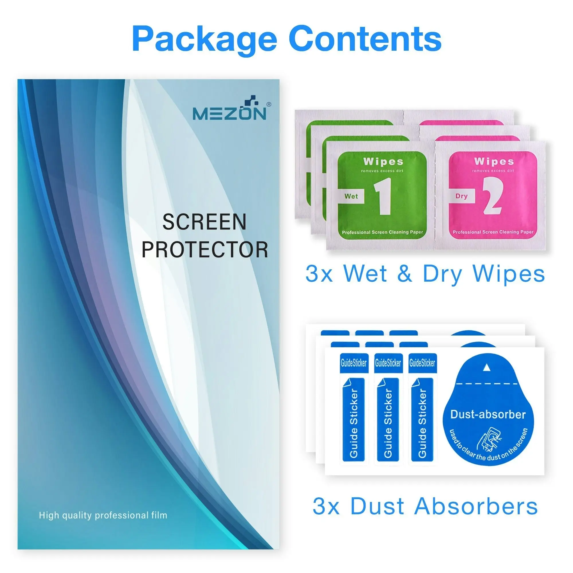 [3 Pack] MEZON OPPO A53s Premium Hydrogel Clear Edge-to-Edge Full Coverage Screen Protector Film