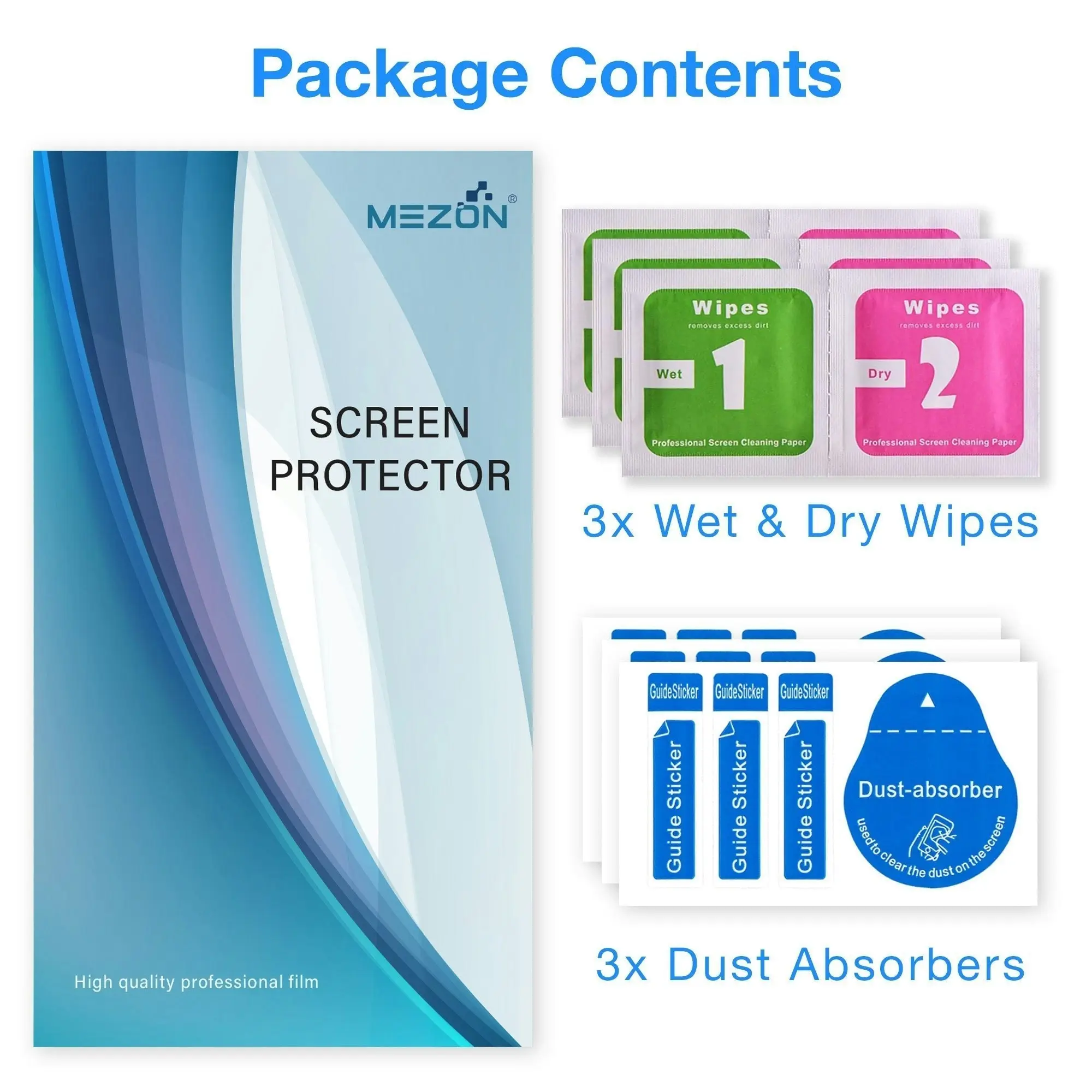 [3 Pack] MEZON OPPO A72 Premium Hydrogel Clear Edge-to-Edge Full Coverage Screen Protector Film