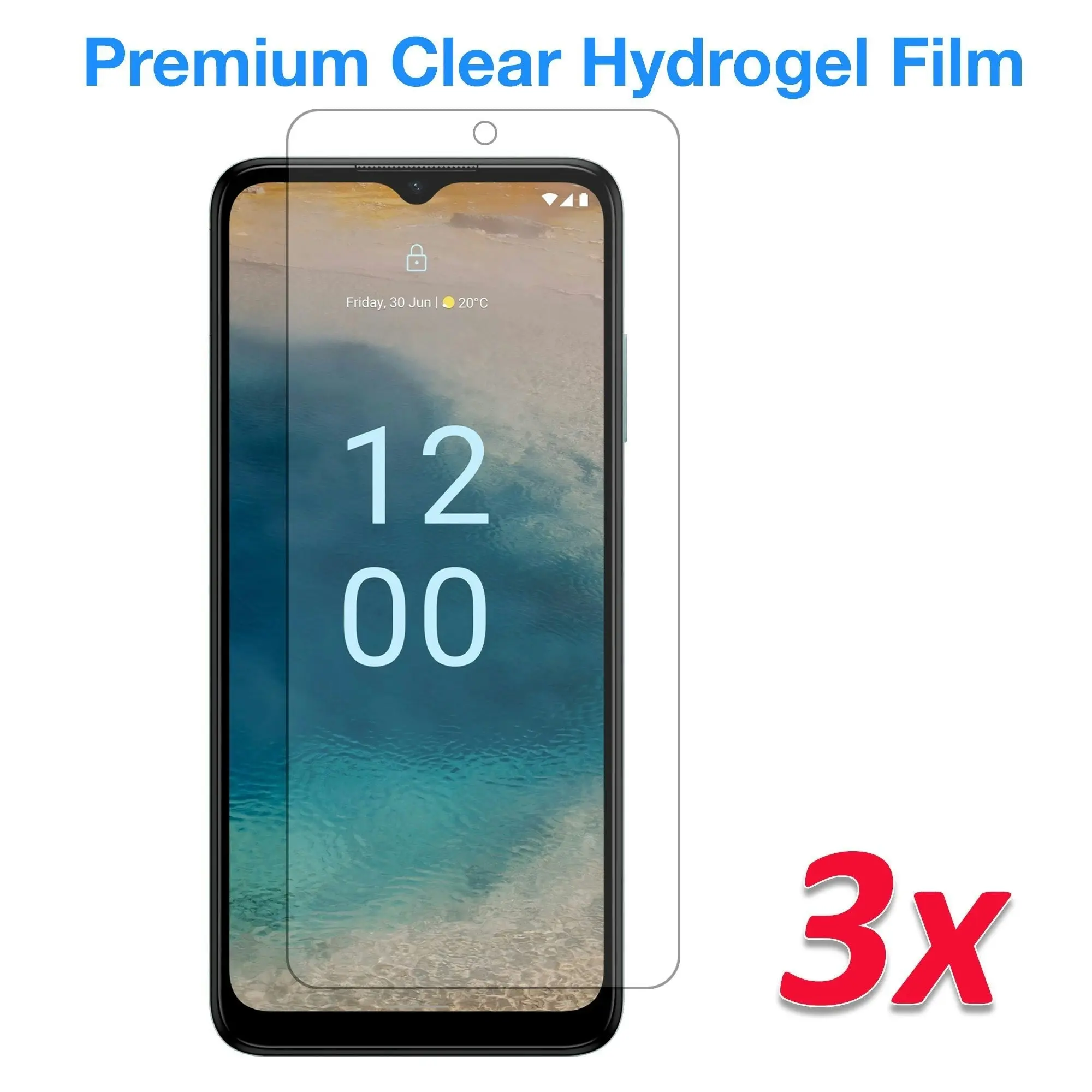 [3 Pack] MEZON Nokia C32 Premium Hydrogel Clear Edge-to-Edge Full Coverage Screen Protector Film