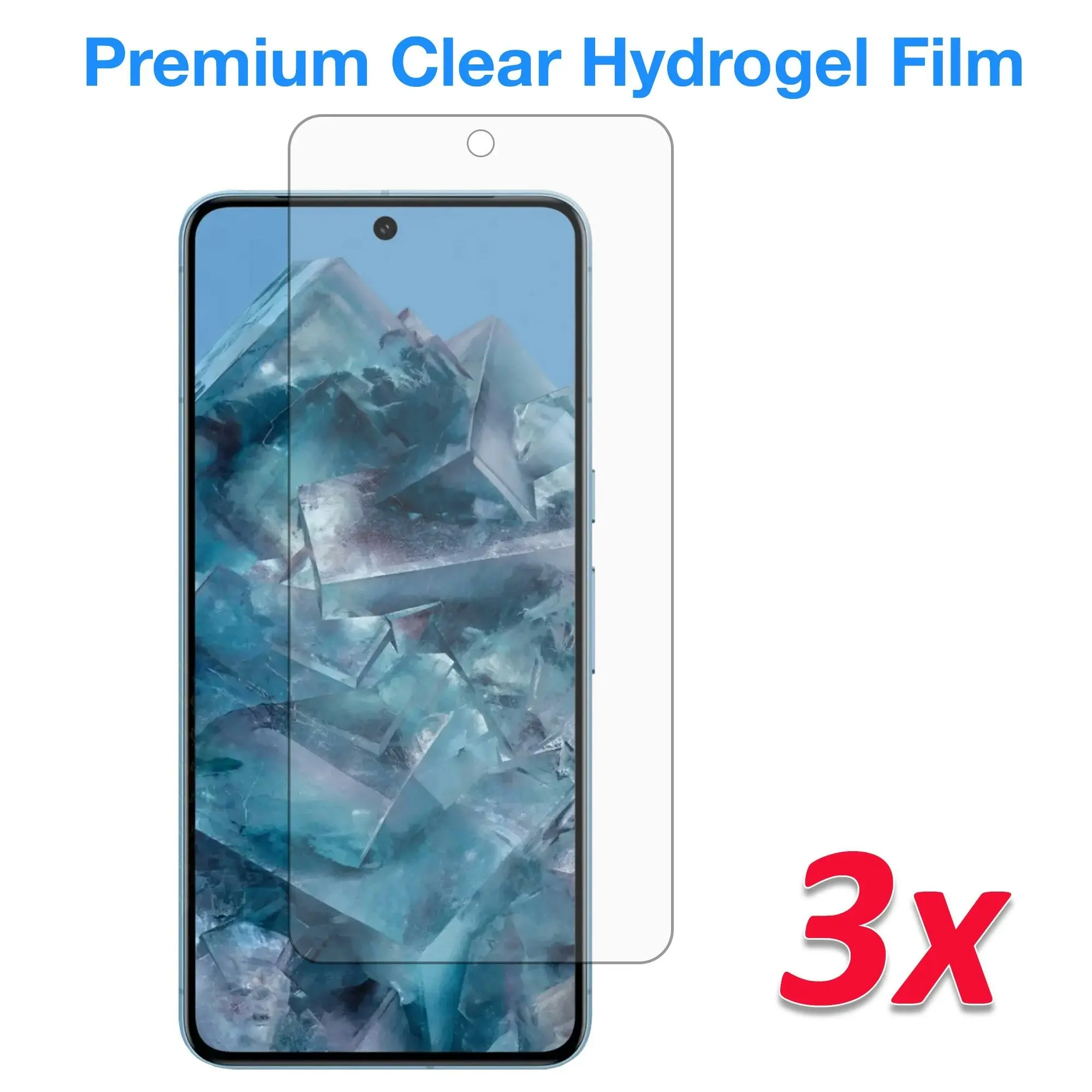 [3 Pack] MEZON Google Pixel 8 Pro (6.7") Premium Hydrogel Clear Edge-to-Edge Full Coverage Screen Protector Fingerprint Film