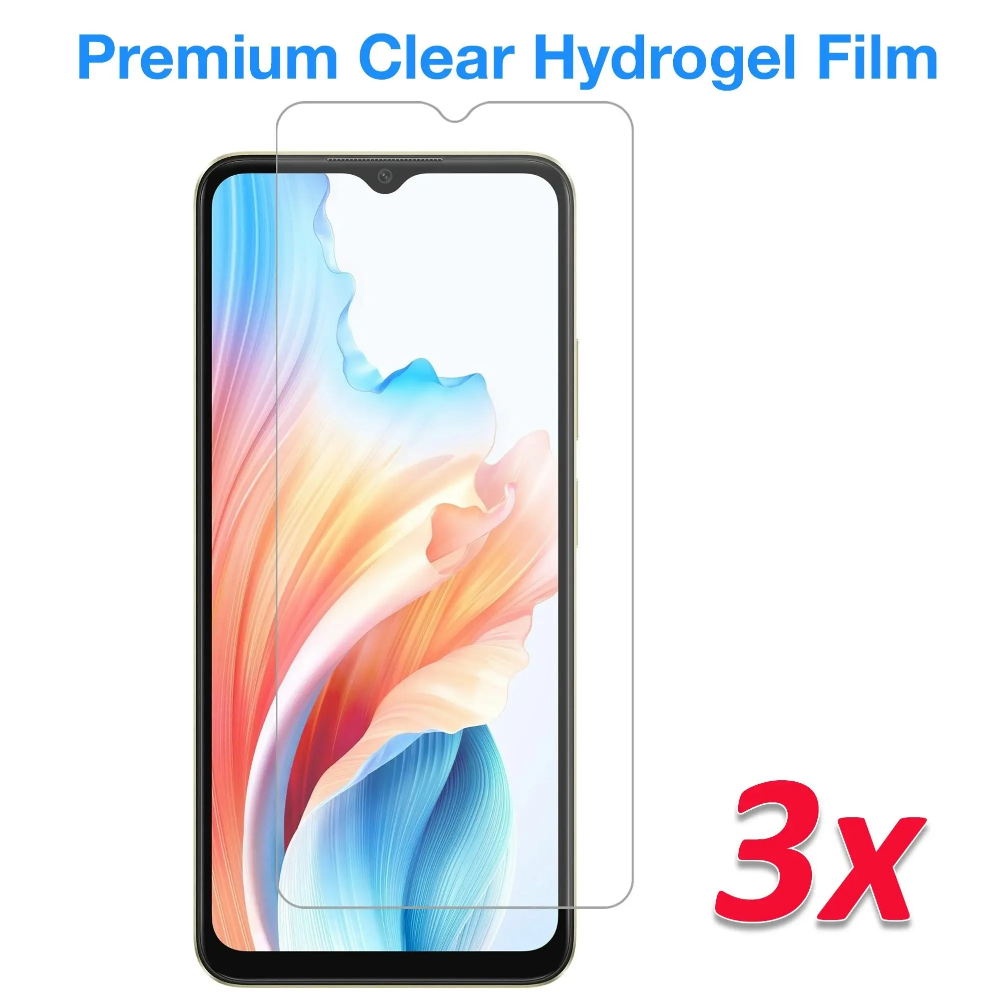 [3 Pack] MEZON OPPO A38 4G Premium Hydrogel Clear Edge-to-Edge Full Coverage Screen Protector Film