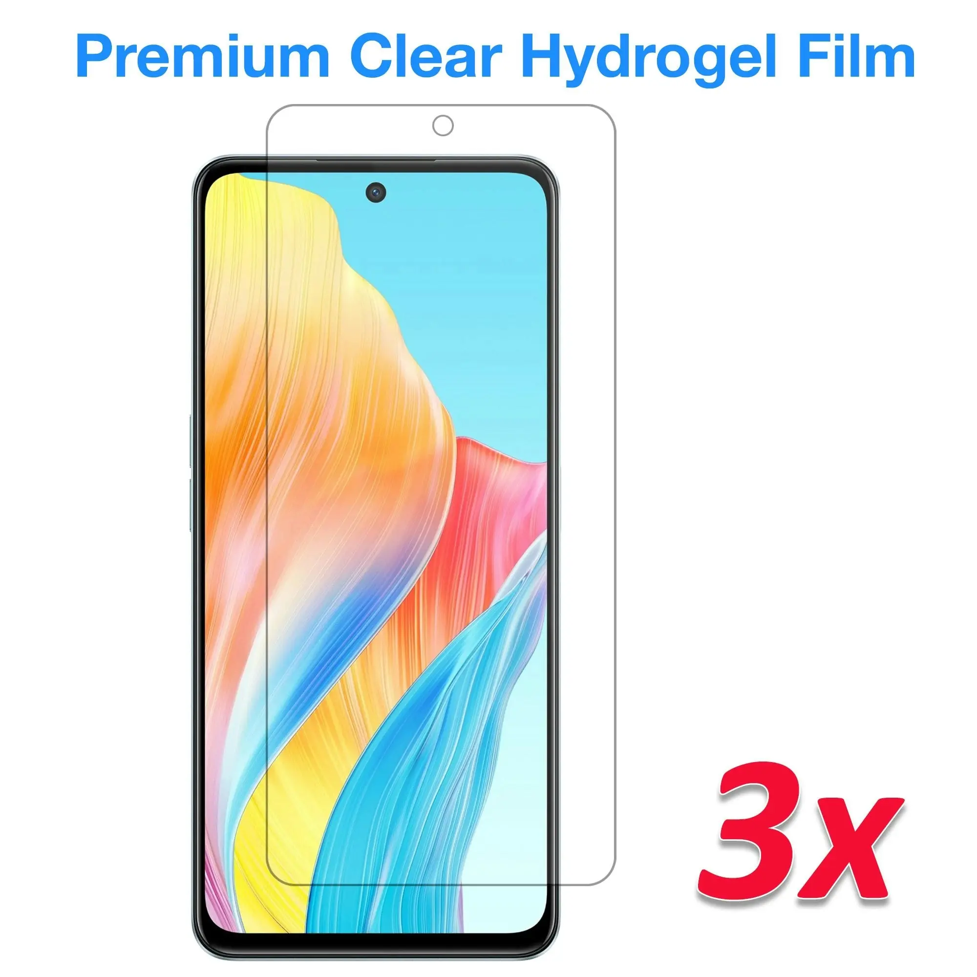 [3 Pack] MEZON OPPO A58 4G Premium Hydrogel Clear Edge-to-Edge Full Coverage Screen Protector Film