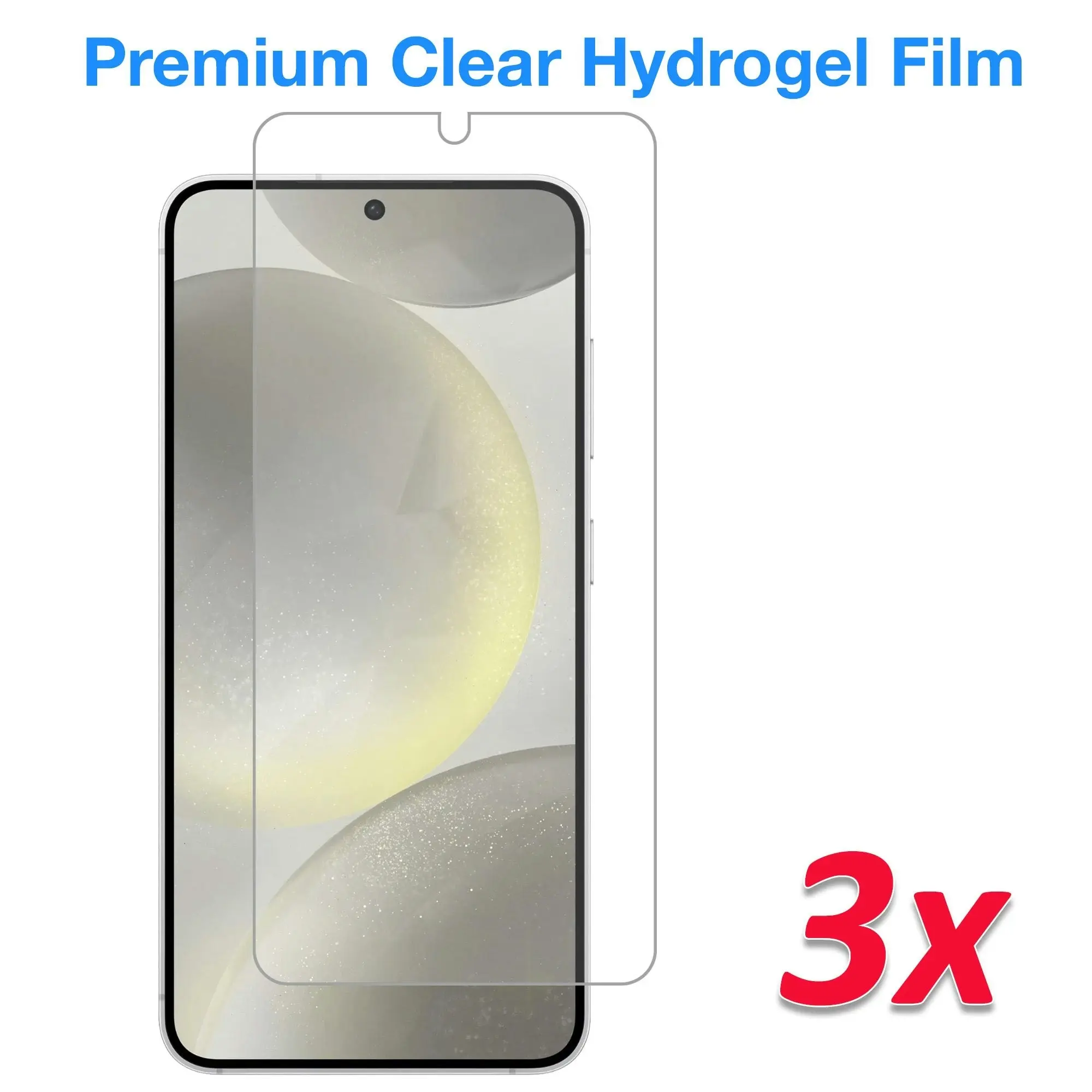 [3 Pack] MEZON Samsung Galaxy S24 (6.2") Premium Hydrogel Clear Full Coverage Screen Protector Film – Fingerprint Unlock