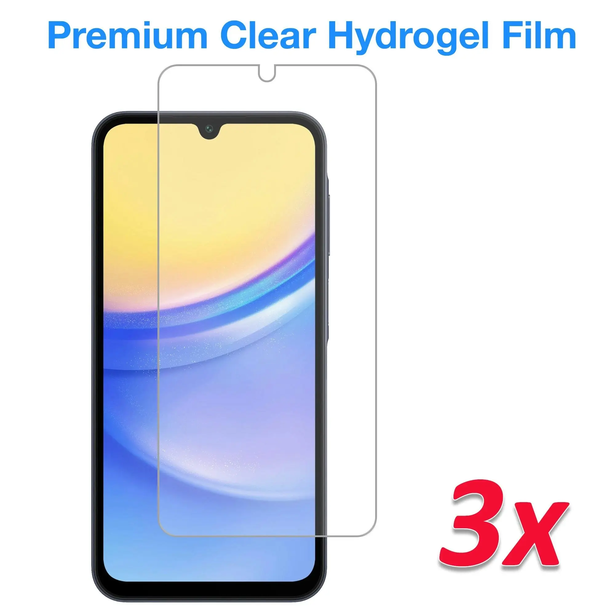 [3 Pack] MEZON Samsung Galaxy A15 5G Premium Hydrogel Clear Edge-to-Edge Full Coverage Screen Protector Fingerprint Sensor Film