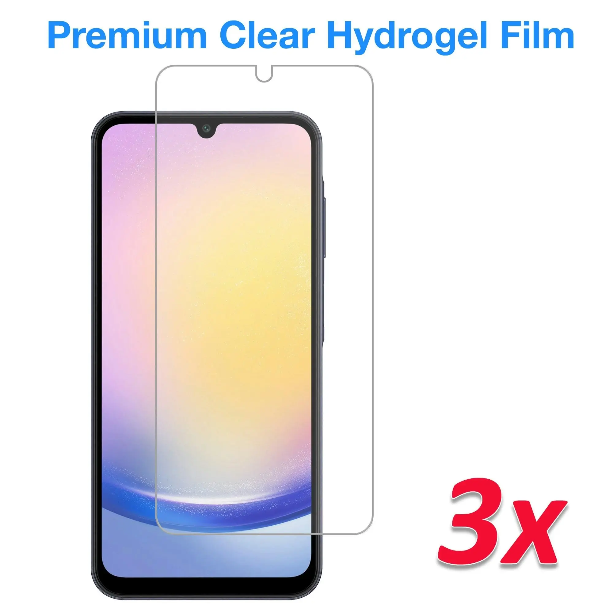 [3 Pack] MEZON Samsung Galaxy A25 5G Premium Hydrogel Clear Edge-to-Edge Full Coverage Screen Protector Fingerprint Sensor Film