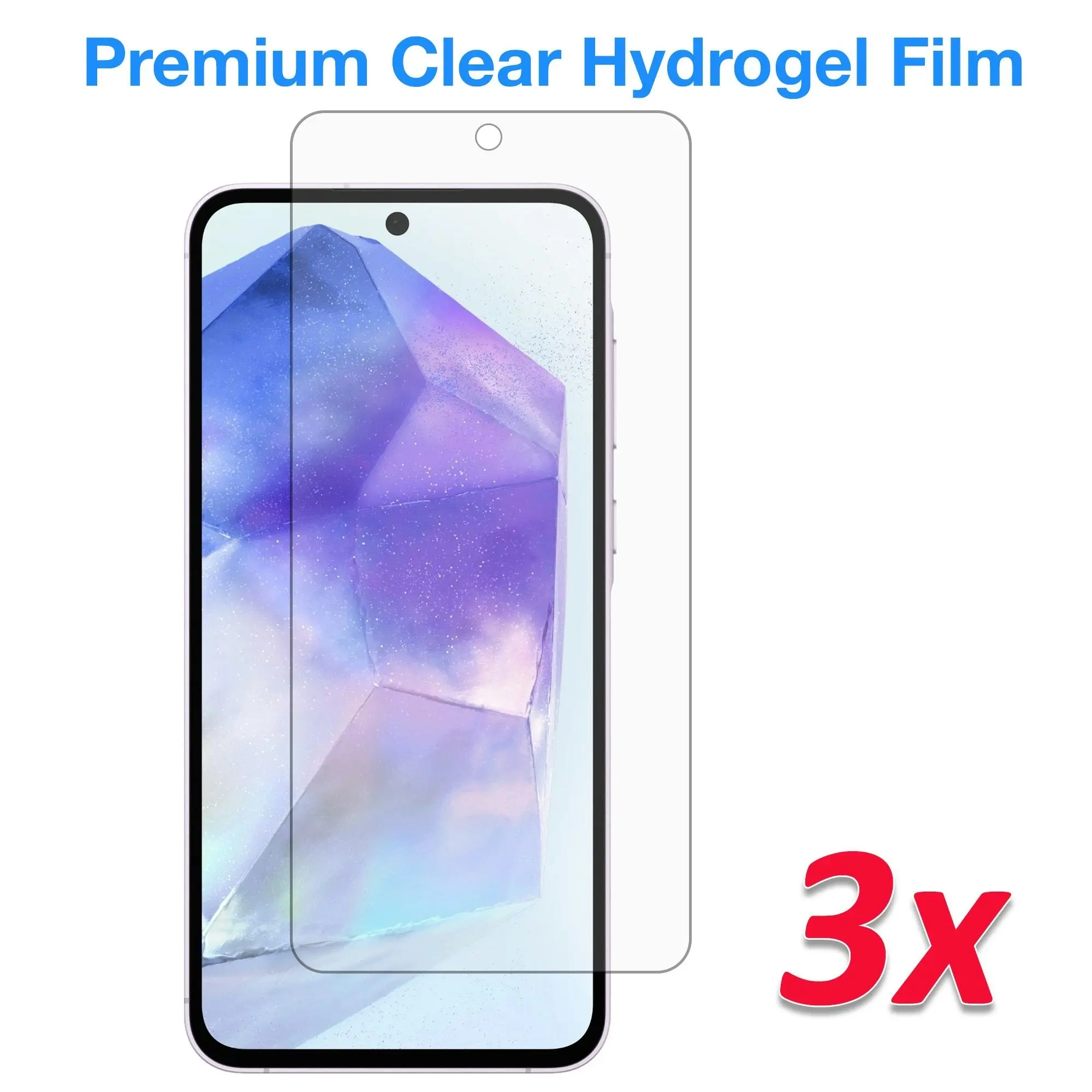 [3 Pack] MEZON Samsung Galaxy A35 5G Premium Hydrogel Clear Edge-to-Edge Full Coverage Screen Protector Fingerprint Sensor Film