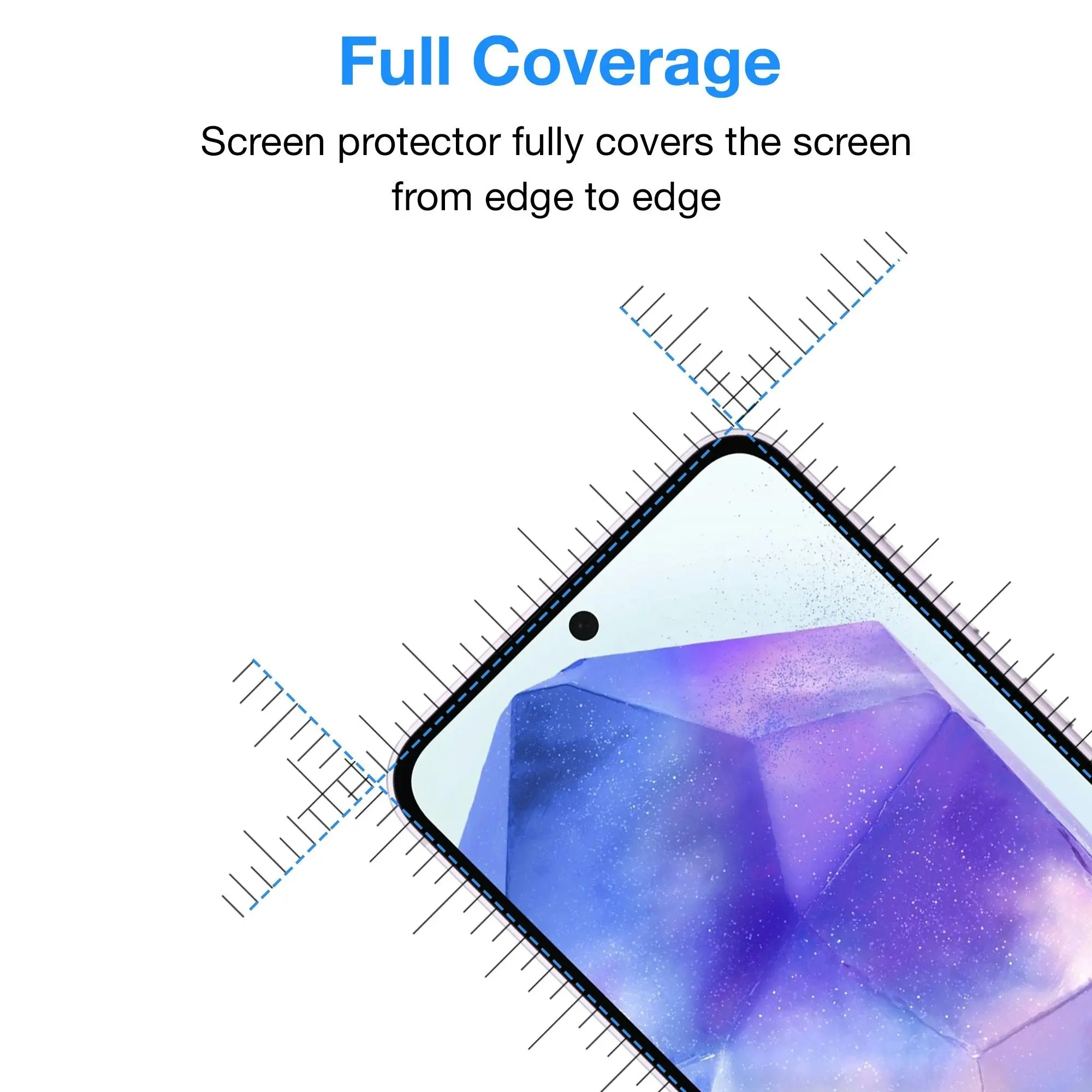 [3 Pack] MEZON Samsung Galaxy A35 5G Premium Hydrogel Clear Edge-to-Edge Full Coverage Screen Protector Fingerprint Sensor Film