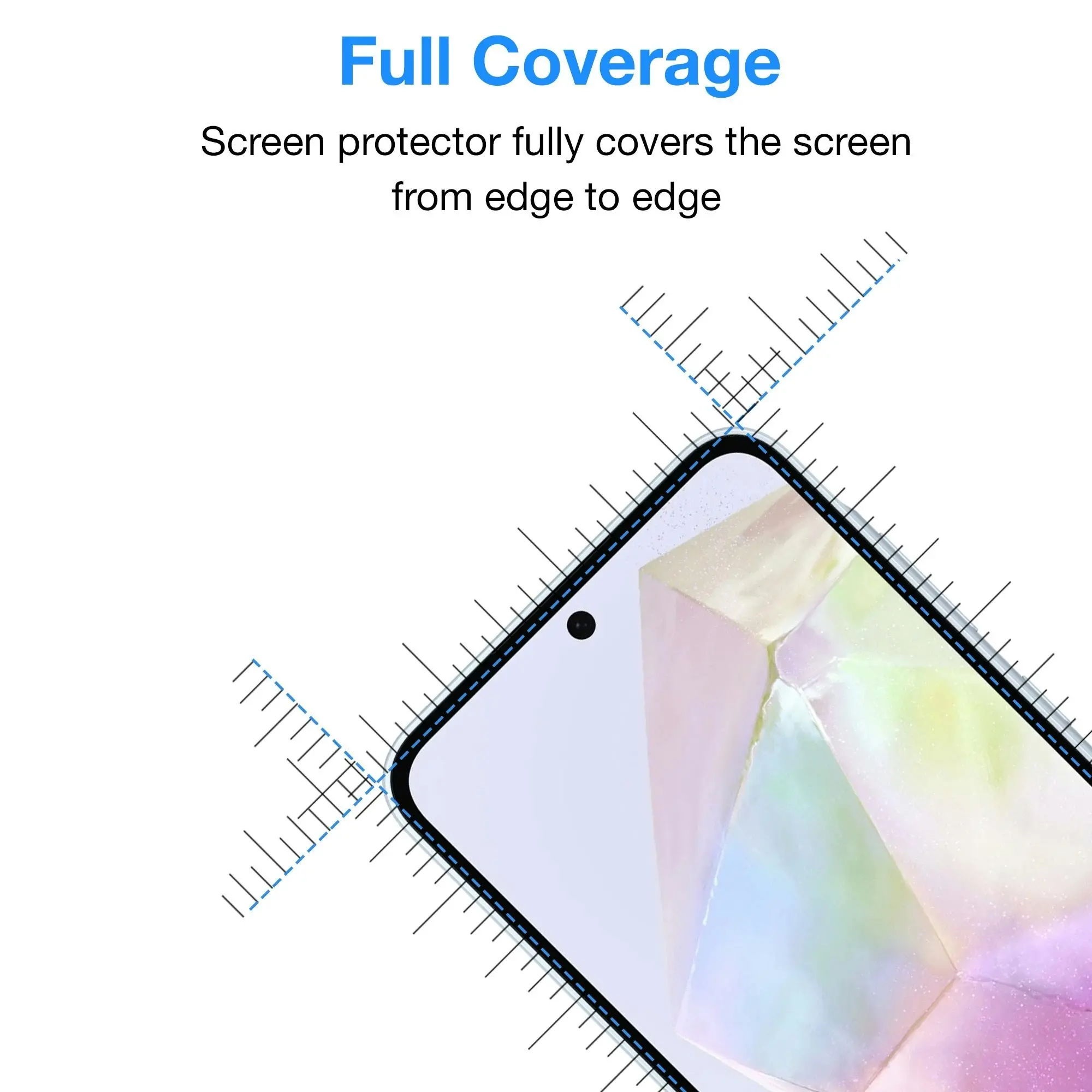 [3 Pack] MEZON Samsung Galaxy A55 5G Premium Hydrogel Clear Edge-to-Edge Full Coverage Screen Protector Fingerprint Sensor Film