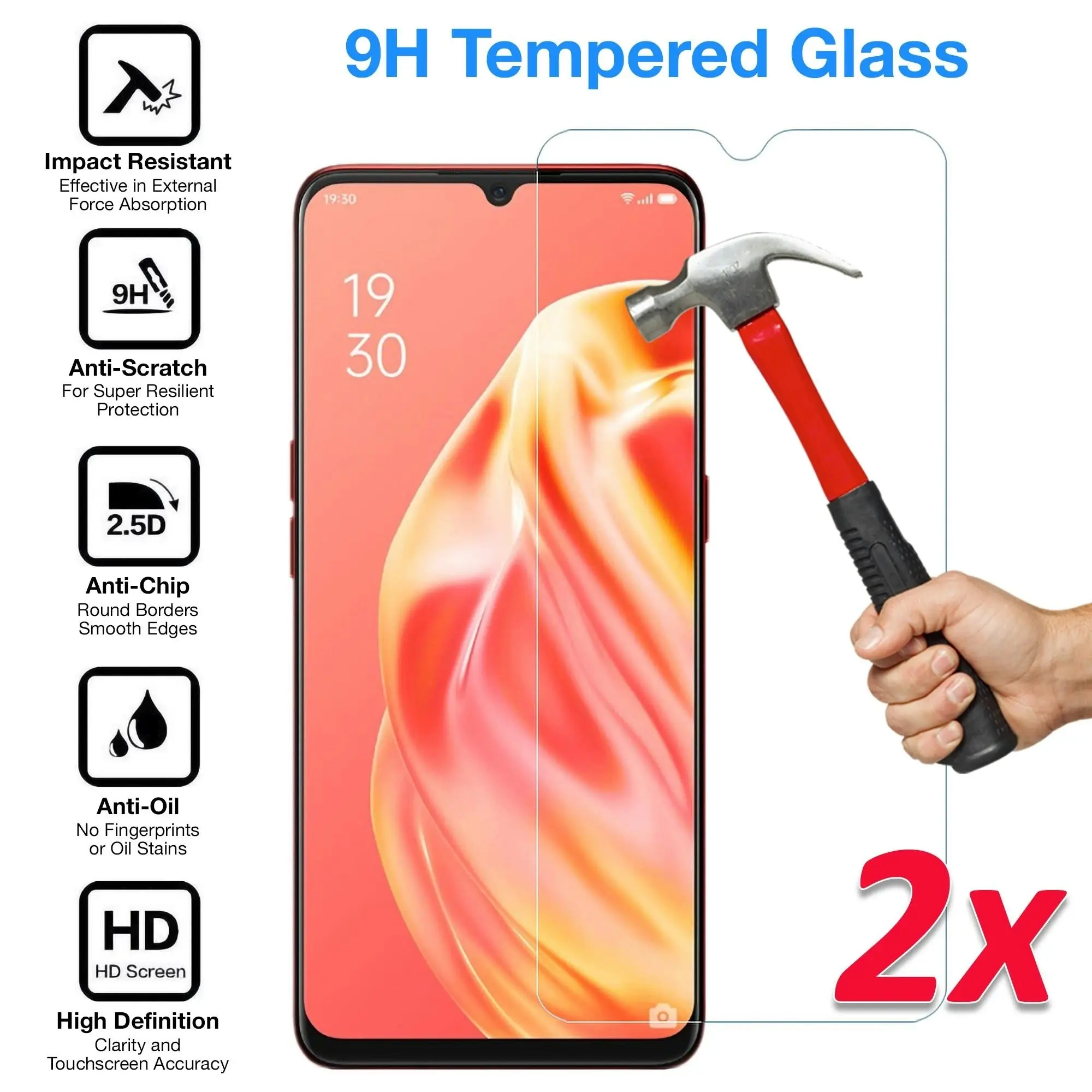 [2 Pack] MEZON Vivo Y33s Tempered Glass 9H HD Crystal Clear Premium Case Friendly Screen Protector (Vivo Y33s, 9H)