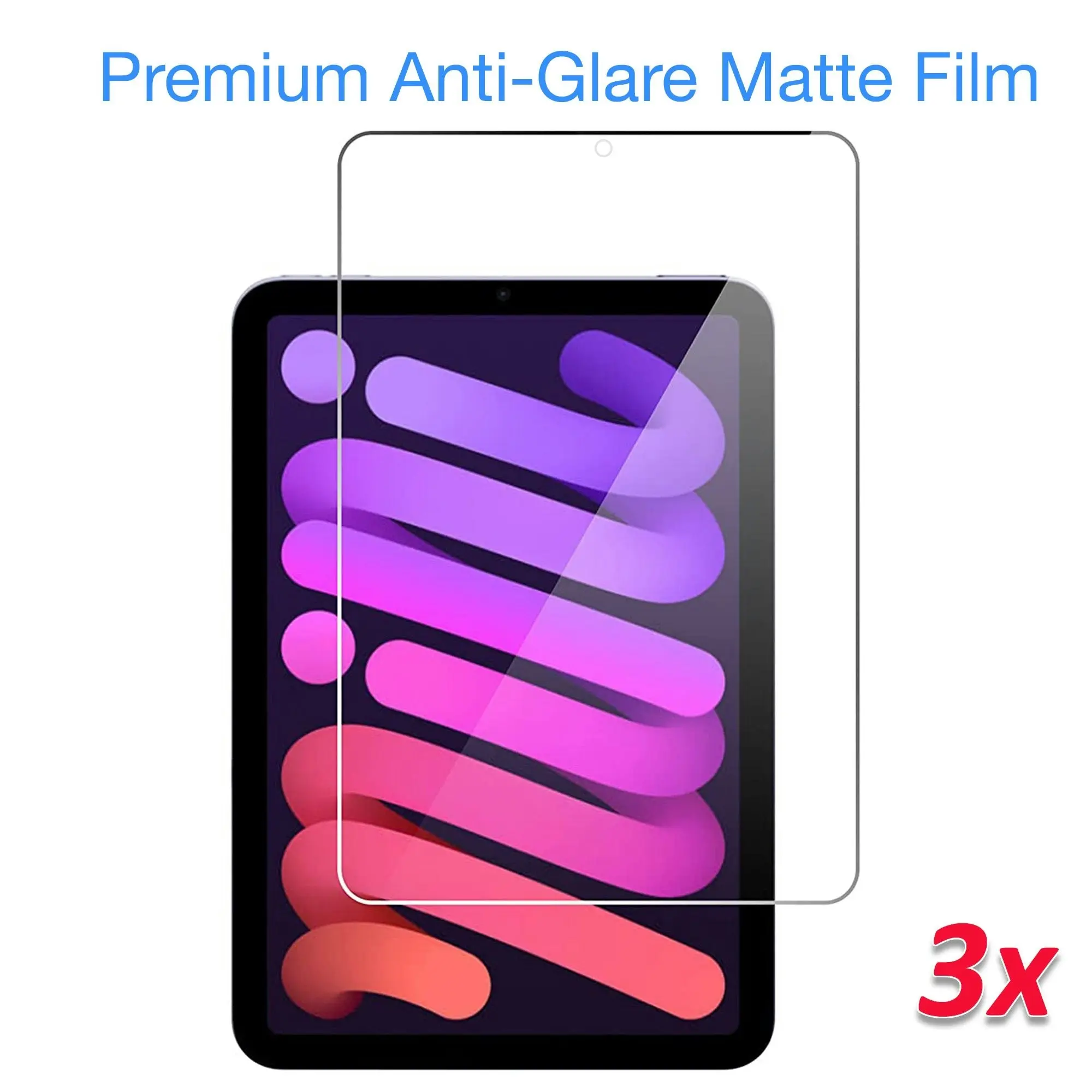 [3 Pack] MEZON Apple iPad Mini 8.3" (2021) Anti-Glare Matte Film Case Pencil Friendly Screen Protector (iPad Mini 8.3", Matte)