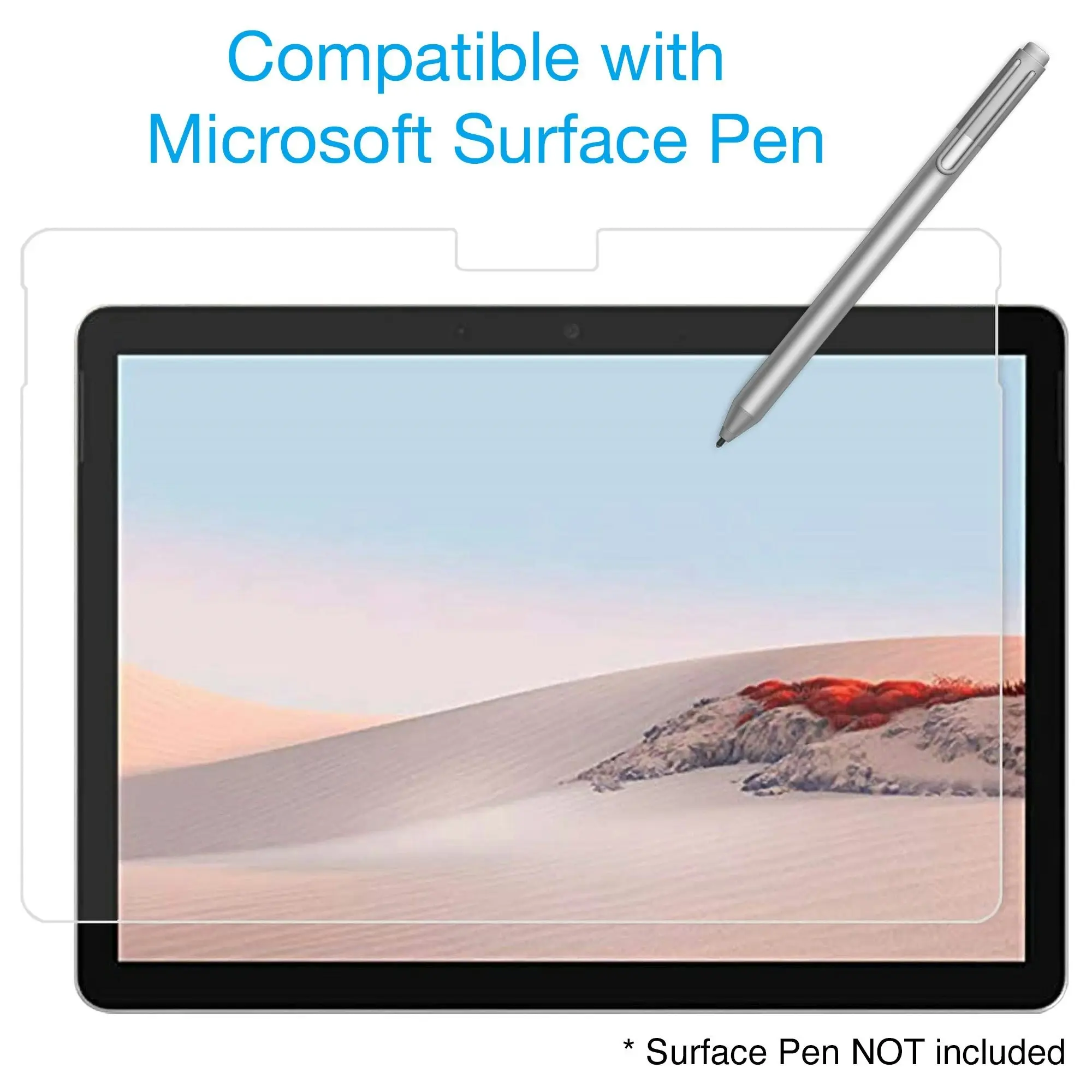 [3 Pack] MEZON Microsoft Surface Go 2 (10.5") Anti-Glare Matte Film Screen Protector – Case and Surface Pen Friendly