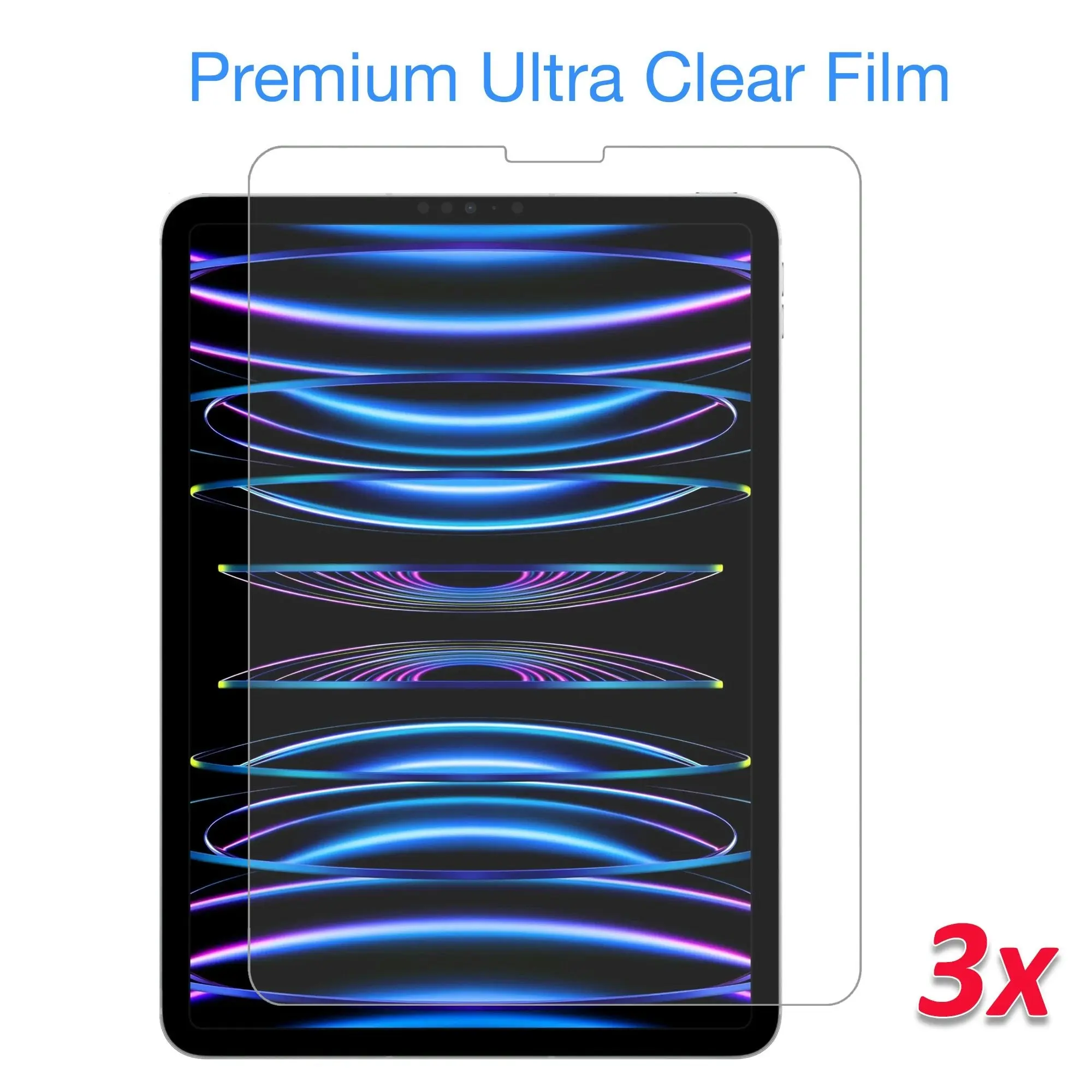 [3 Pack] MEZON Apple iPad Pro 11" M2 2022 Ultra Clear Film Screen Protector Case and Pencil Friendly (iPad Pro 11", Clear)