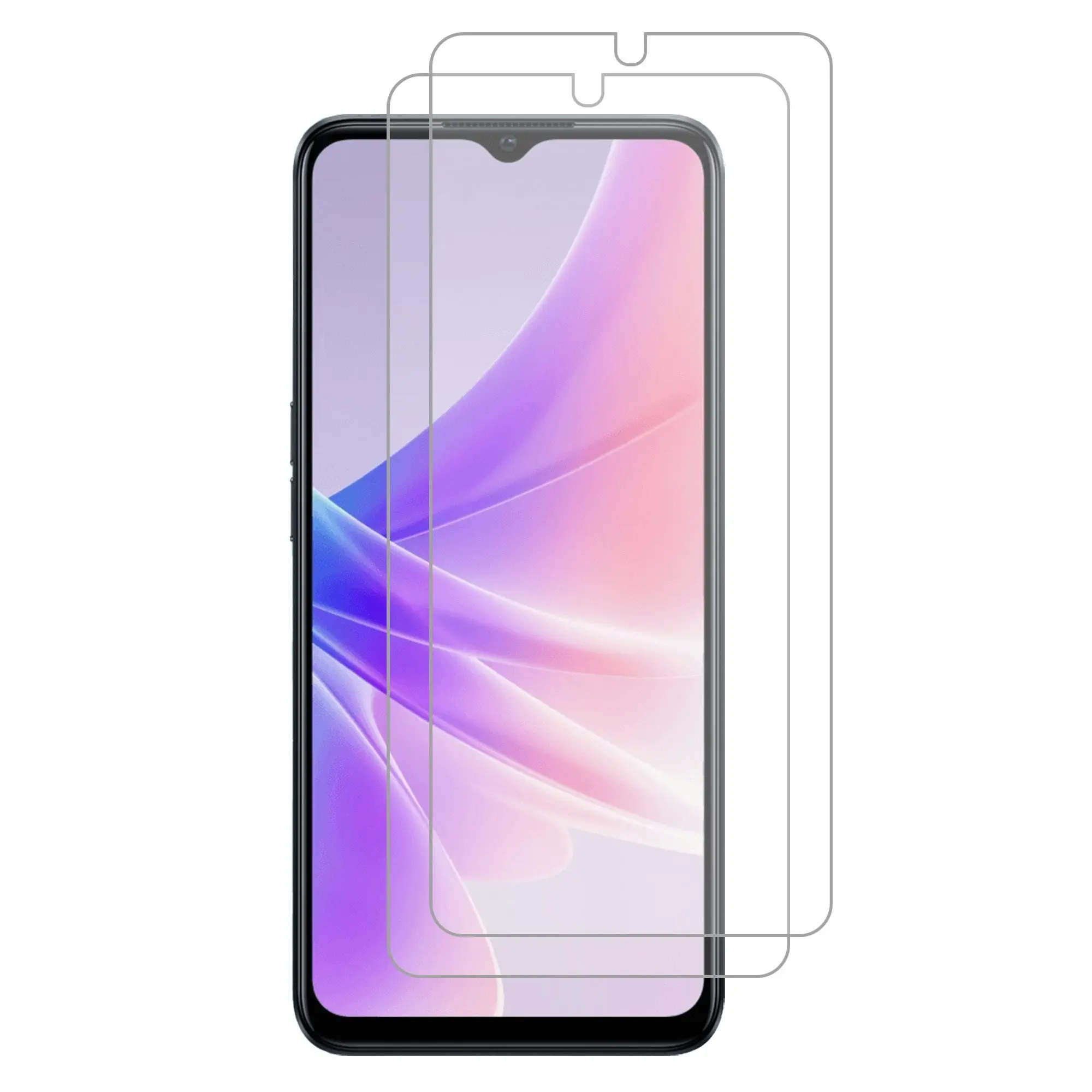 [2 Pack] MEZON Tempered Glass for OPPO A57 Crystal Clear Premium 9H HD Case Friendly Screen Protector (OPPO A57, 9H)