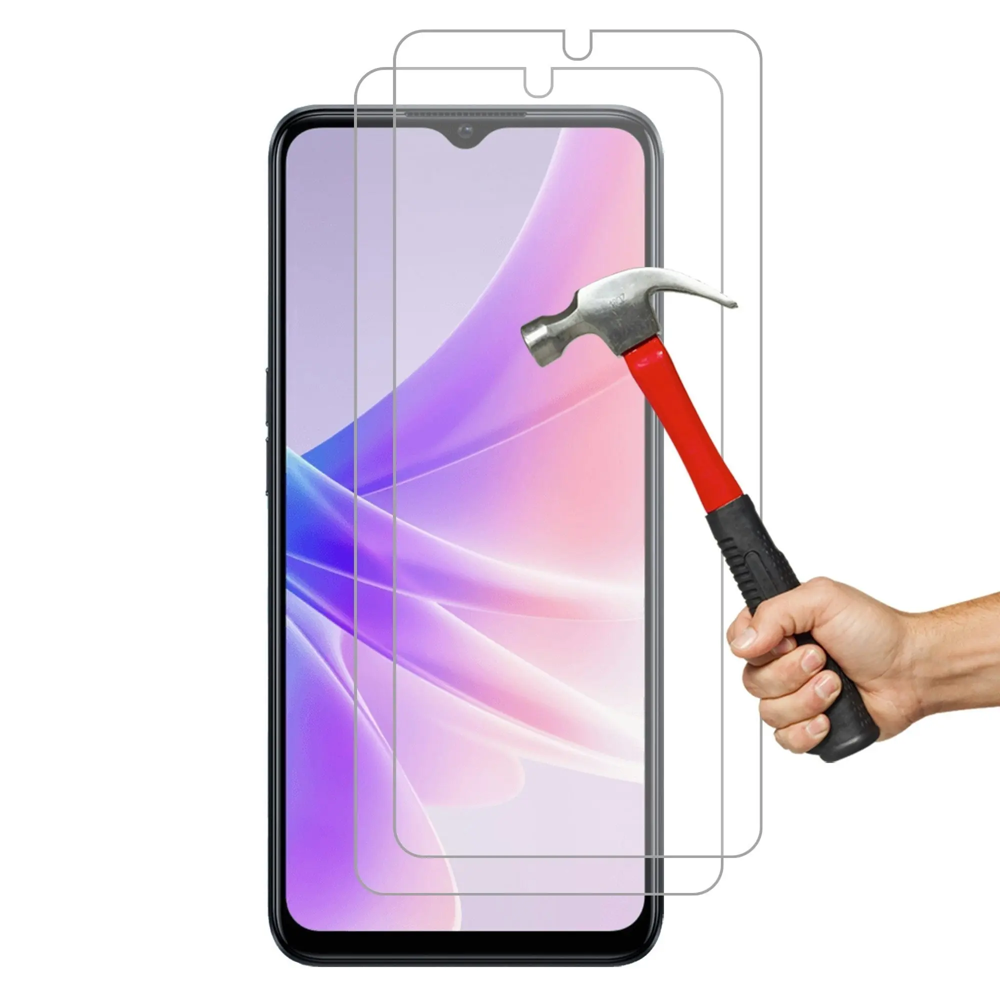 [2 Pack] MEZON Tempered Glass for OPPO A77 5G Crystal Clear Premium 9H HD Case Friendly Screen Protector (OPPO A77 5G, 9H)