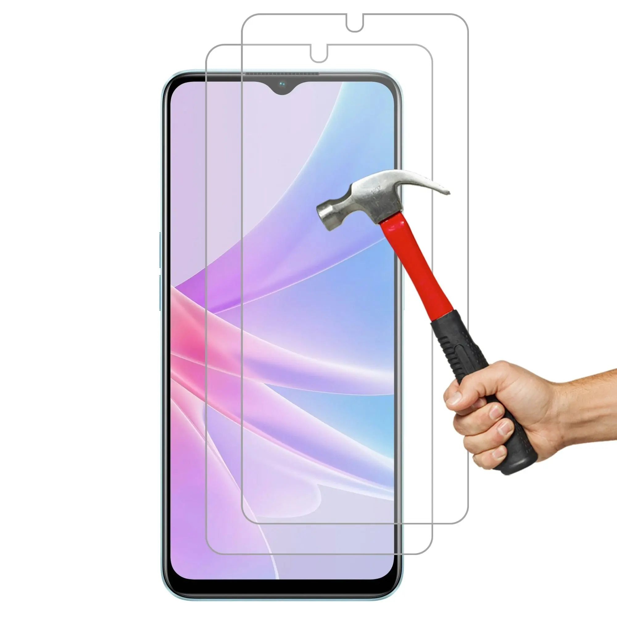 [2 Pack] MEZON Tempered Glass for OPPO A78 5G Crystal Clear Premium 9H HD Case Friendly Screen Protector (OPPO A78 5G, 9H)