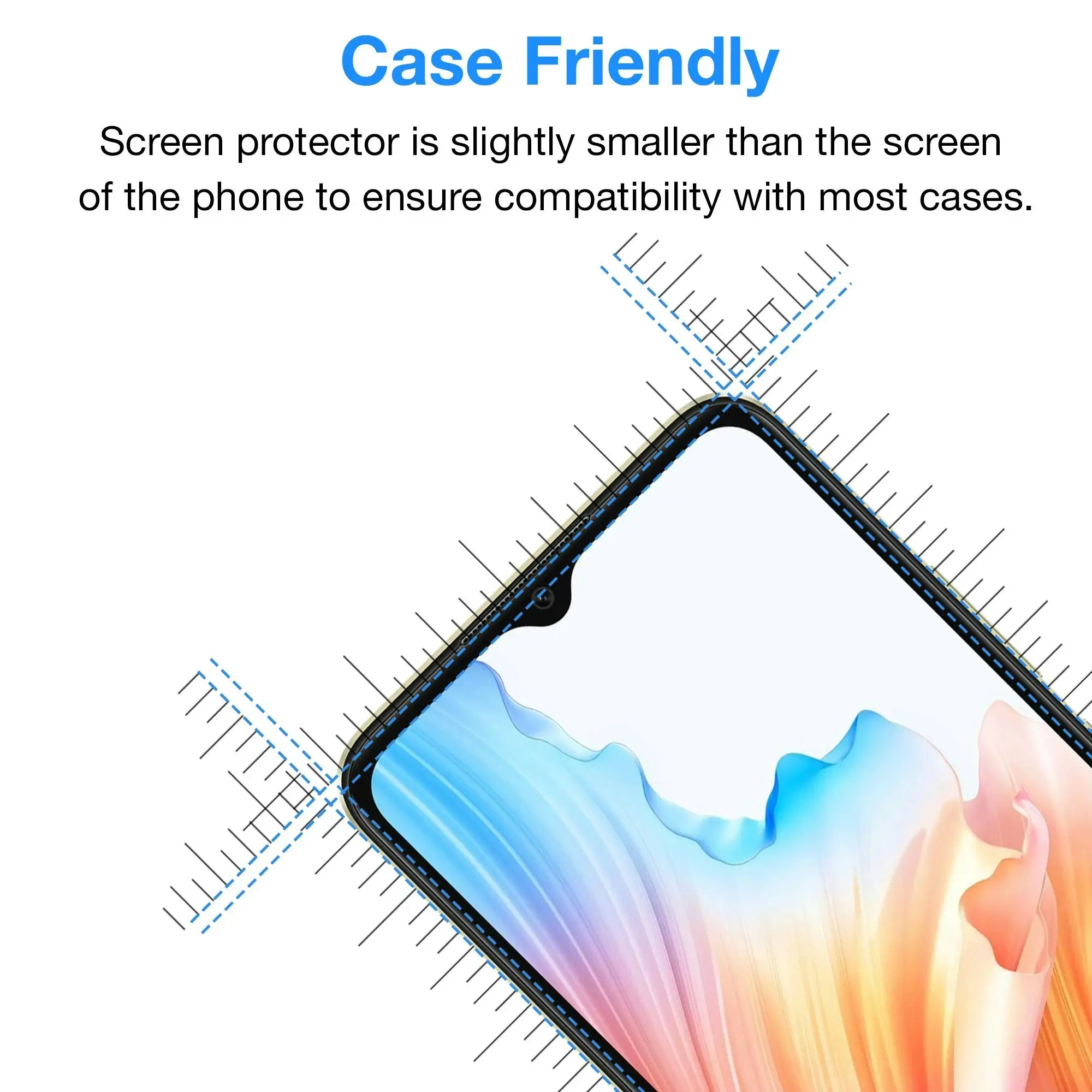 [2 Pack] MEZON Tempered Glass for OPPO A18 4G Crystal Clear Premium 9H HD Case Friendly Screen Protector (OPPO A18 4G, 9H)