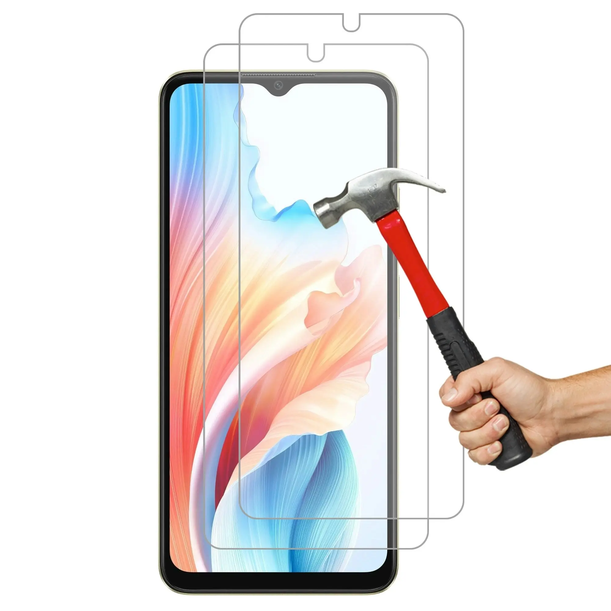 [2 Pack] MEZON Tempered Glass for OPPO A18 4G Crystal Clear Premium 9H HD Case Friendly Screen Protector (OPPO A18 4G, 9H)