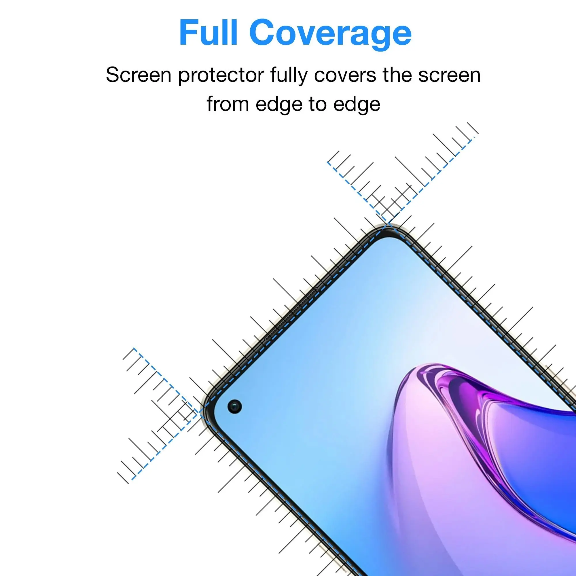 [2 Pack] MEZON Full Coverage Tempered Glass for OPPO Reno8 5G Crystal Clear Premium 9H HD Screen Protector