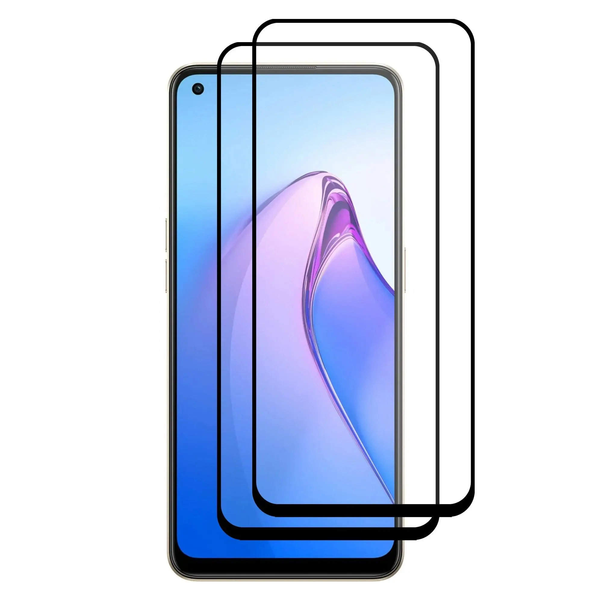 [2 Pack] MEZON Full Coverage Tempered Glass for OPPO Reno8 5G Crystal Clear Premium 9H HD Screen Protector