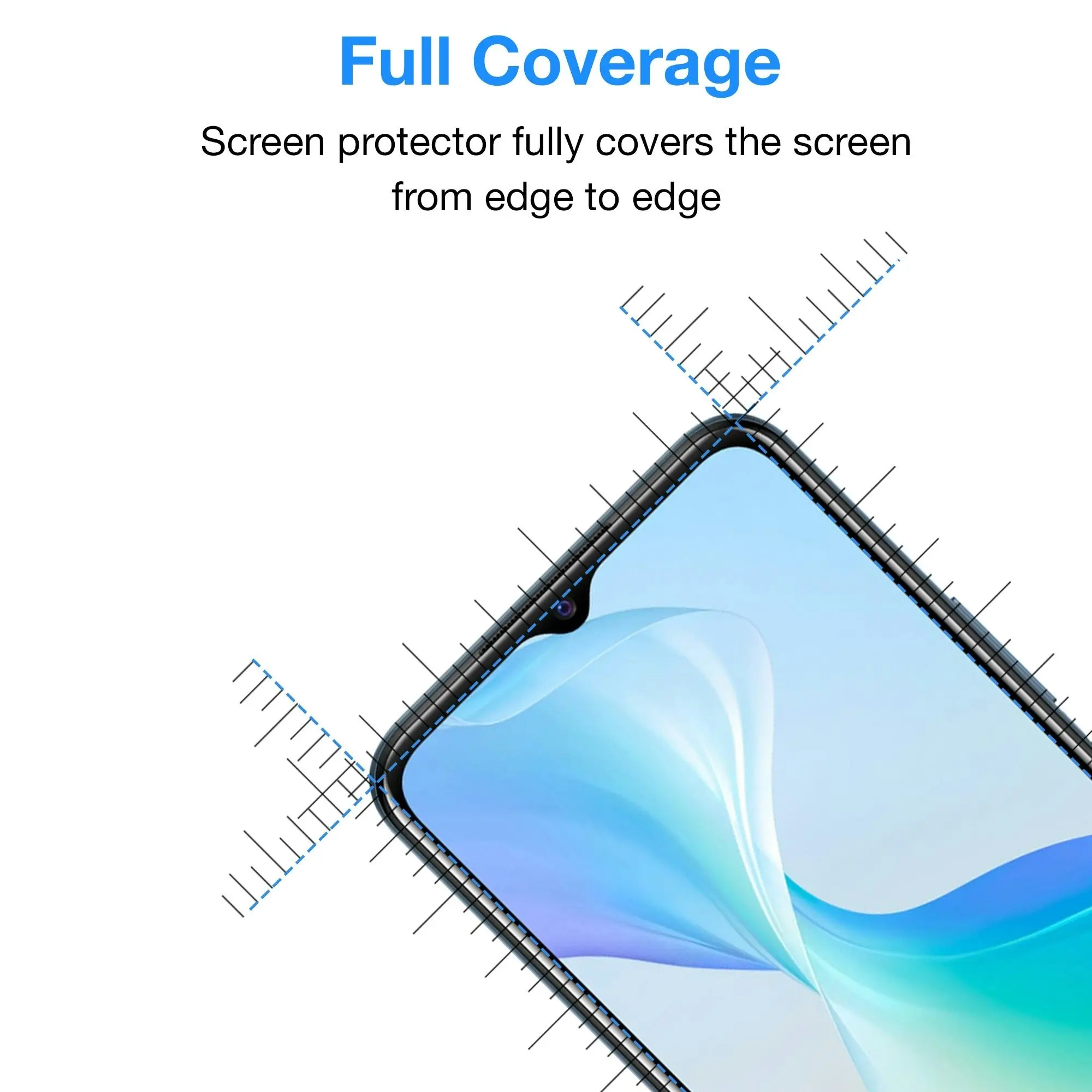 [2 Pack] MEZON Full Coverage Vivo Y21s Tempered Glass Crystal Clear Premium 9H HD Screen Protector (Vivo Y21s, 9H Full)