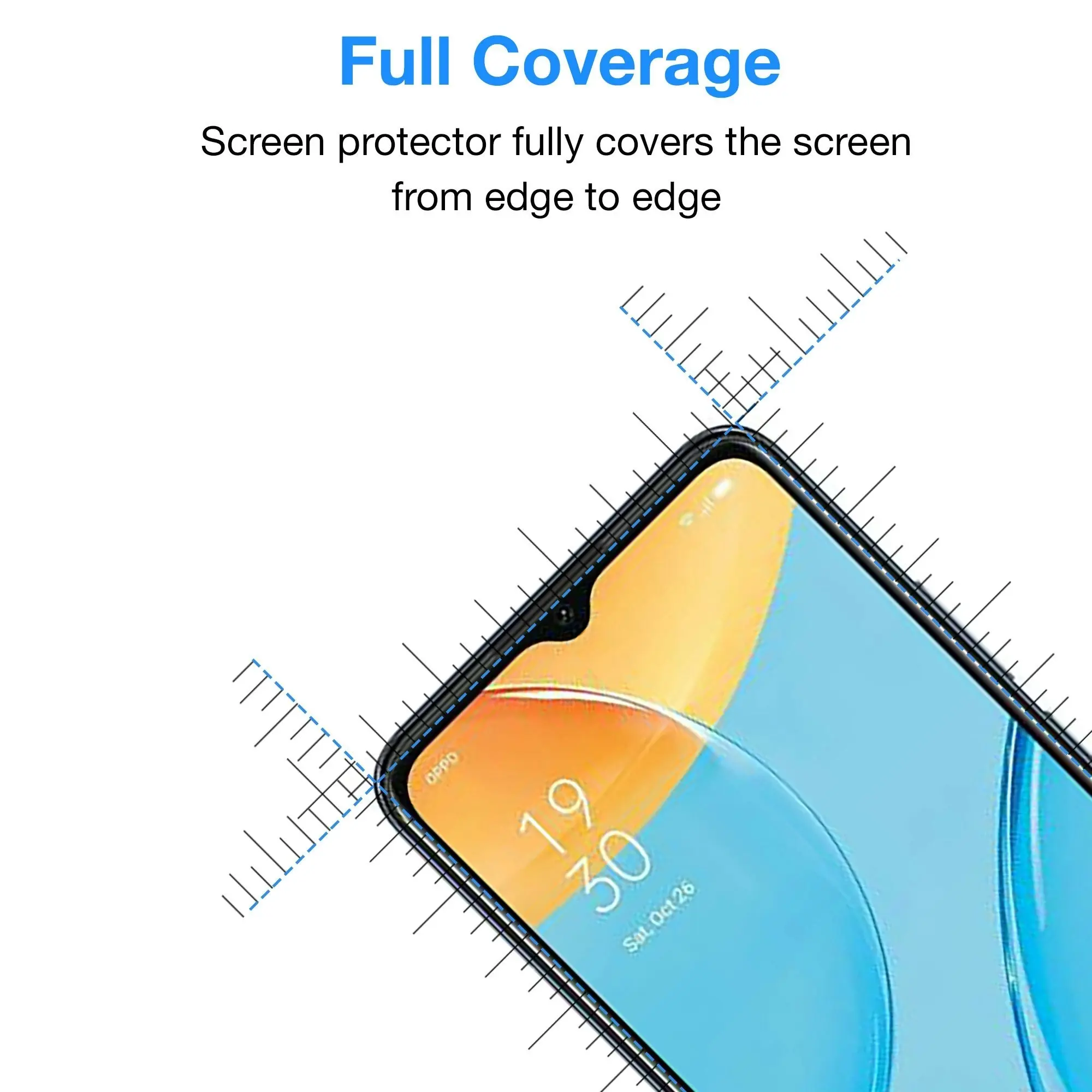 [2 Pack] MEZON Full Coverage OPPO A16s Tempered Glass Crystal Clear Premium 9H HD Screen Protector (OPPO A16s, 9H Full)