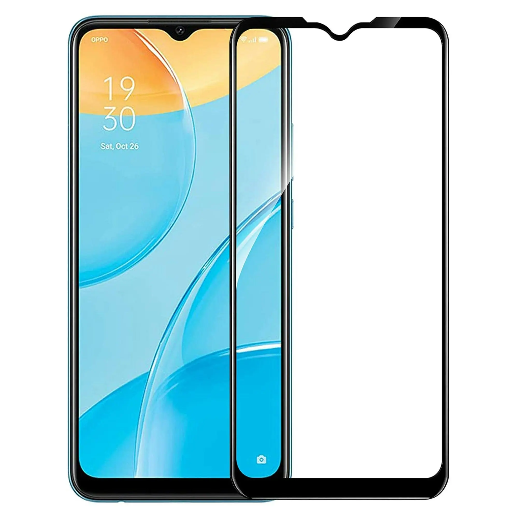 [2 Pack] MEZON Full Coverage OPPO A16s Tempered Glass Crystal Clear Premium 9H HD Screen Protector (OPPO A16s, 9H Full)