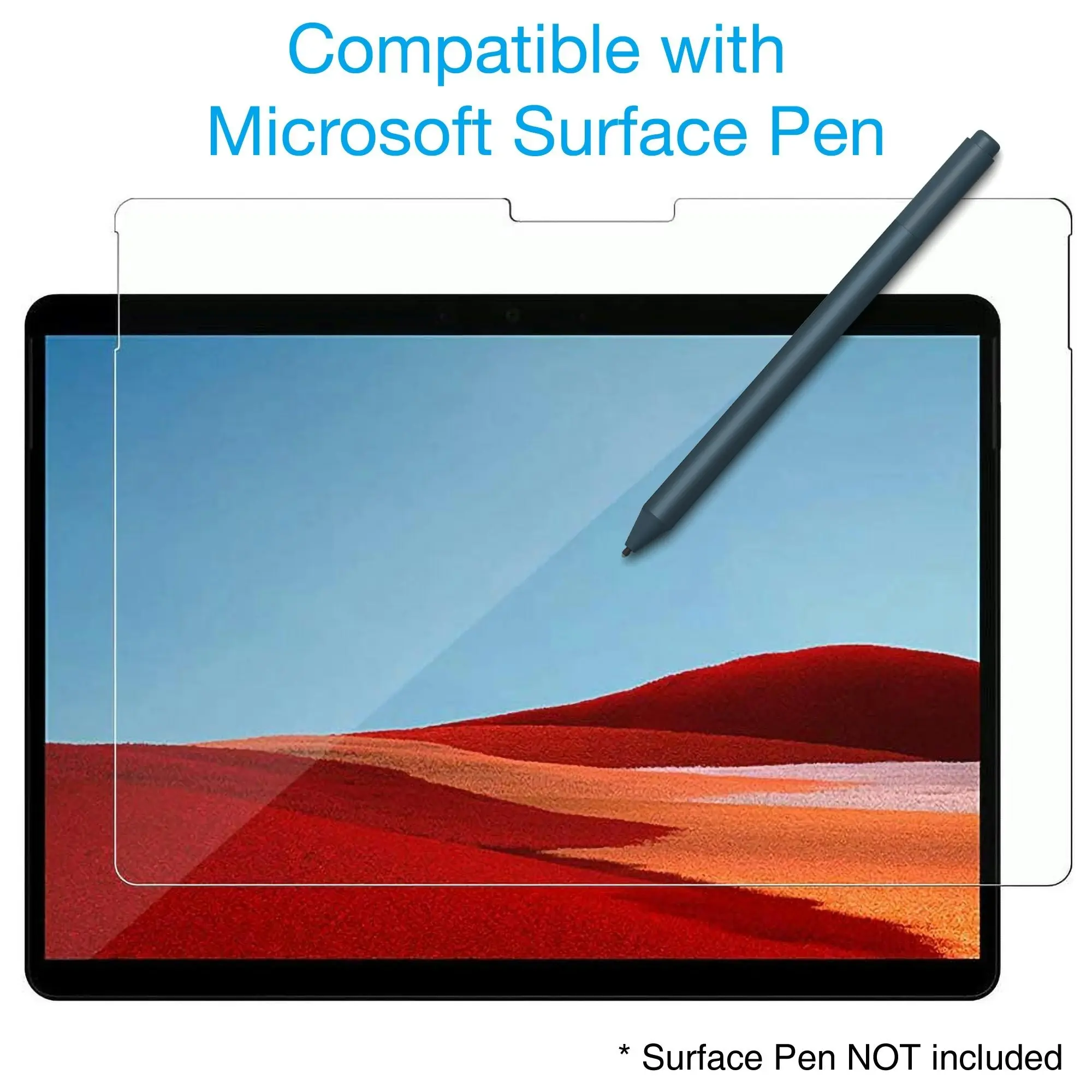 [3 Pack] MEZON Microsoft Surface Pro X (13") Anti-Glare Matte Film Screen Protector – Case and Surface Pen Friendly