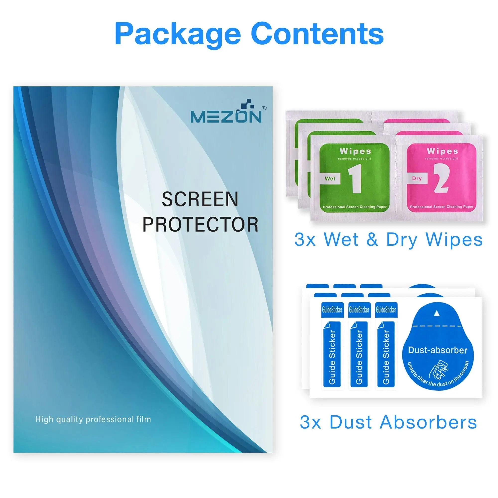 [3 Pack] MEZON Microsoft Surface Pro 3 (12") Anti-Glare Matte Film Screen Protector – Case and Surface Pen Friendly