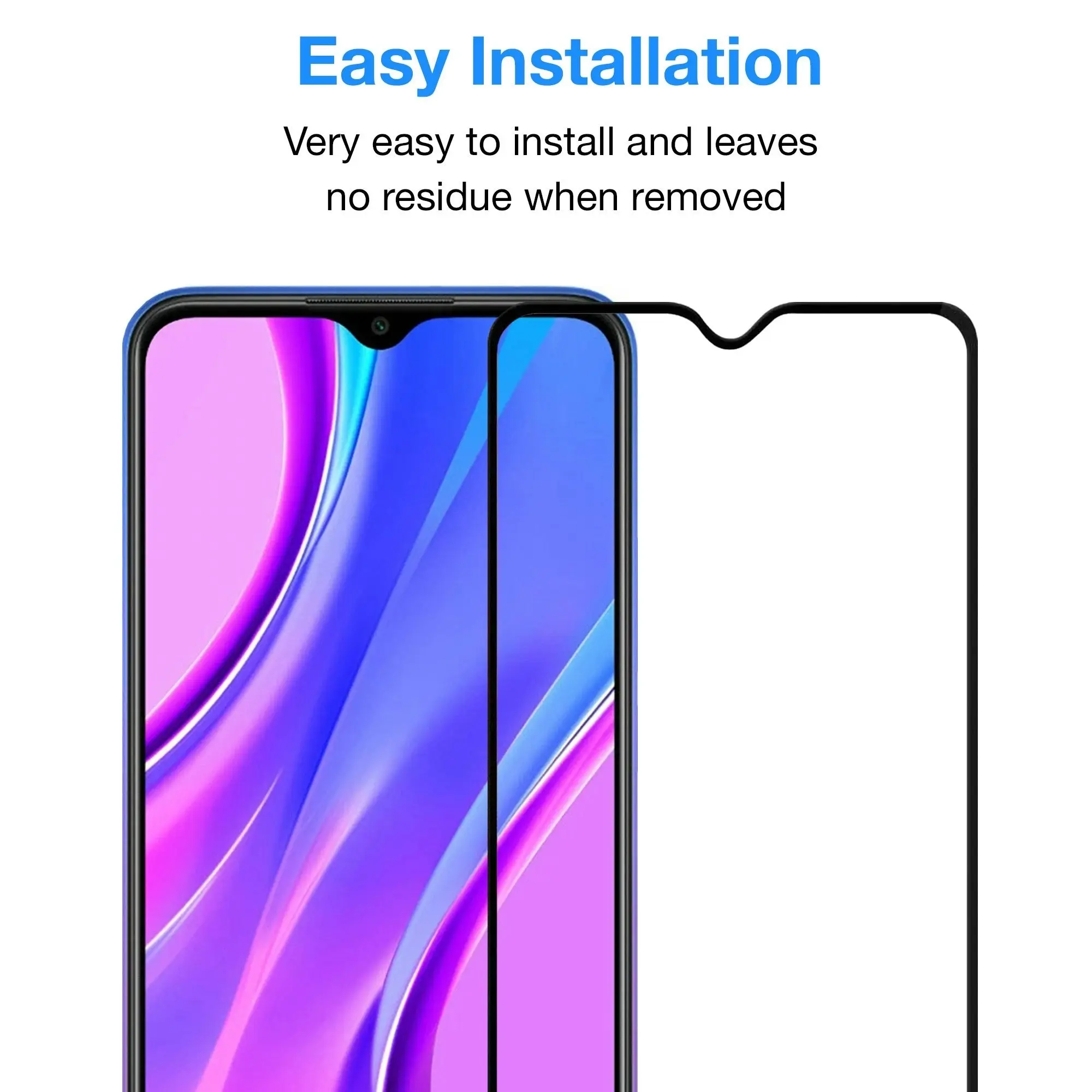 [2 Pack] MEZON Full Coverage Xiaomi Redmi 9T Tempered Glass Crystal Clear Premium 9H HD Screen Protector (Redmi 9T, 9H Full)